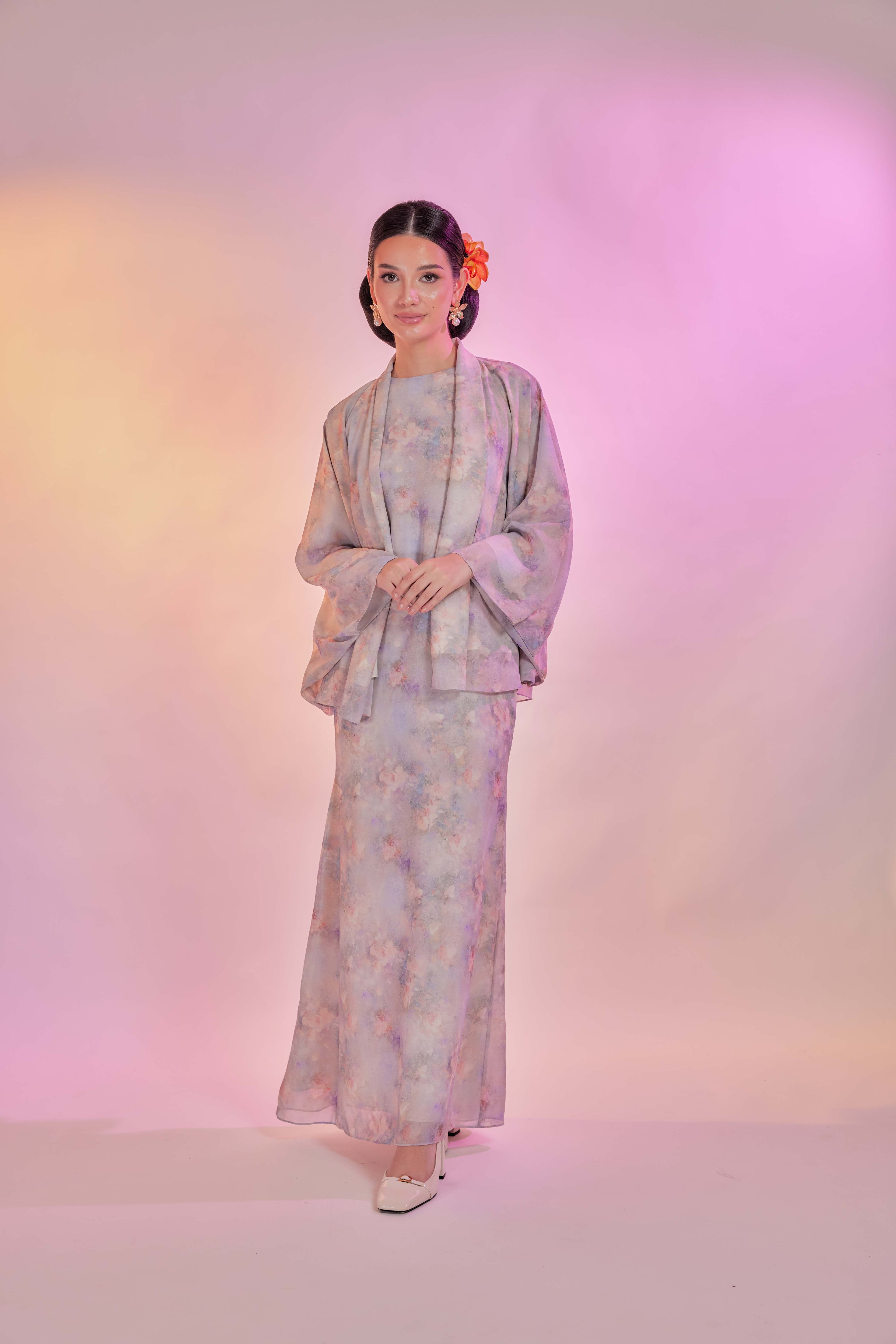 Venetta Two-piece Dress Set - Vintage Rosy Dreams (Full Lining)