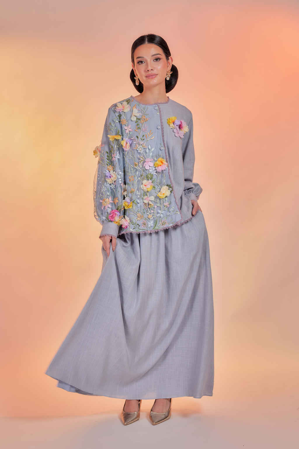 Ash Blue - Tullebloom Linen Two Piece (Fully Lined)
