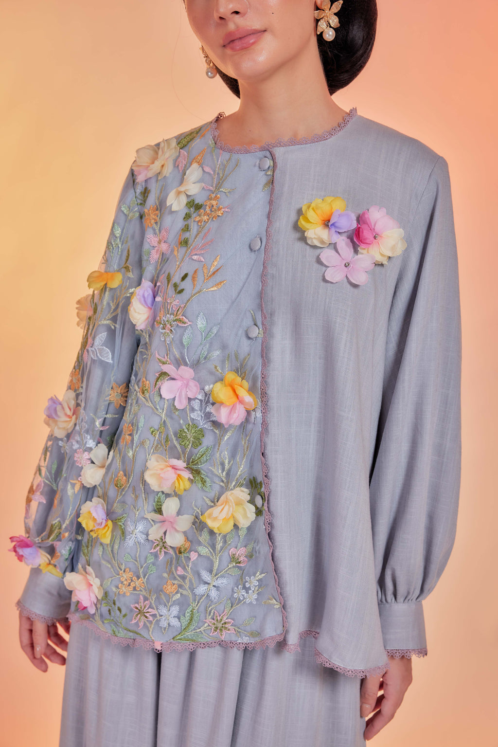 Ash Blue - Tullebloom Linen Two Piece (Fully Lined)