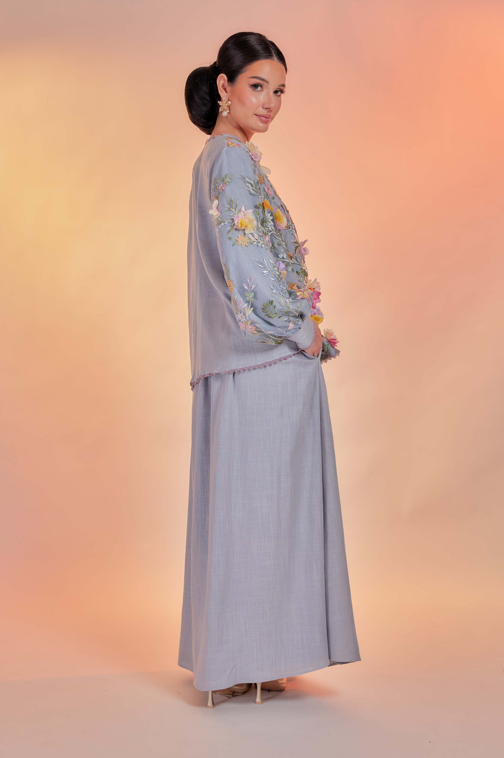 Ash Blue - Tullebloom Linen Two Piece (Fully Lined)