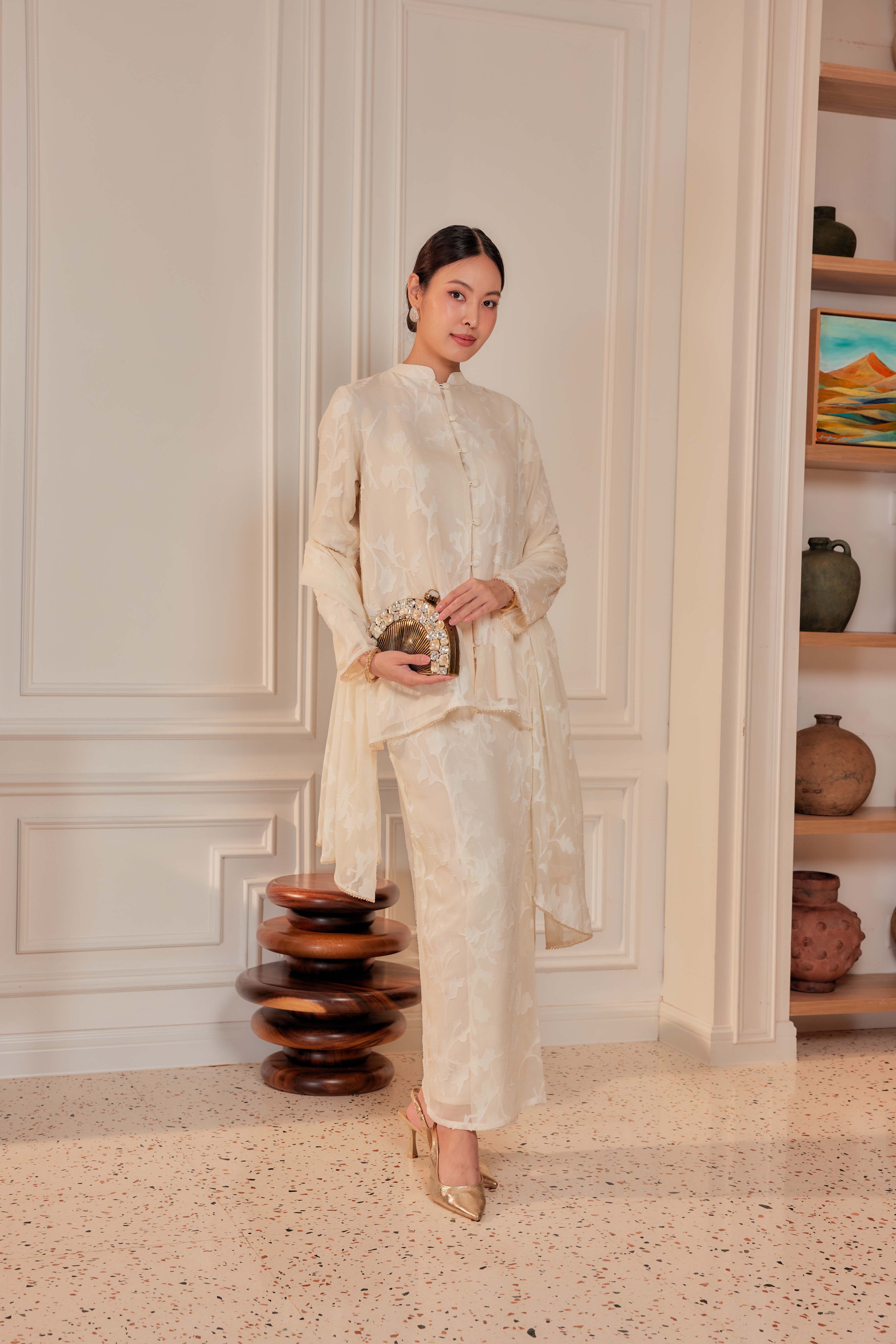 Indah Pelangi Kebarung in Klasik Vanila – The Beaded Edition, Fully Lined