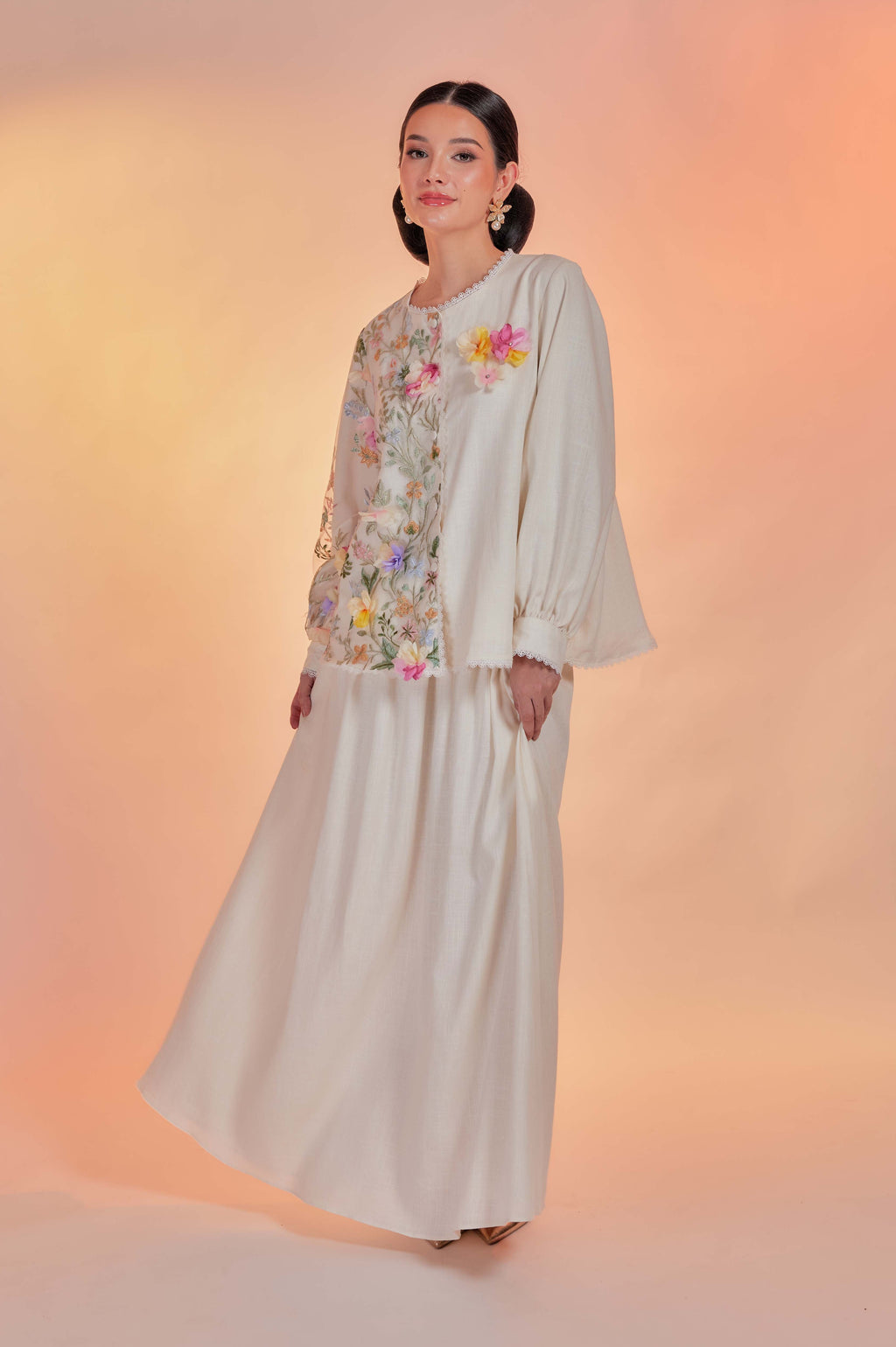 Off White - Tullebloom Linen Two Piece (Fully Lined)