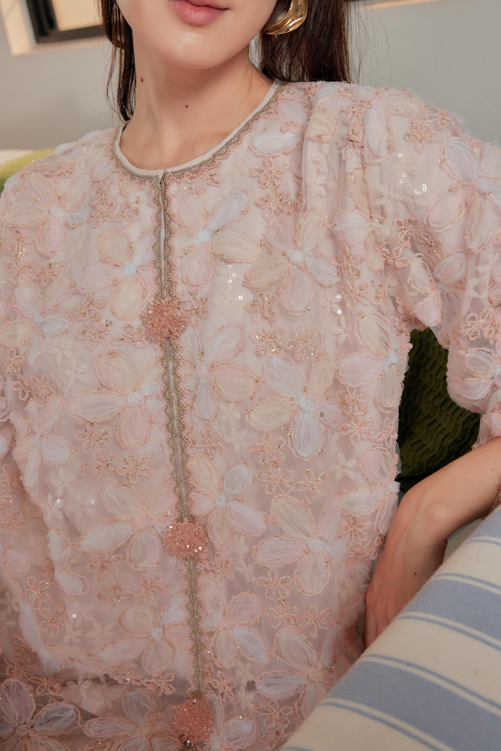 Cotton Candy - Raia Embellished Lace Kurung (Full Lining)