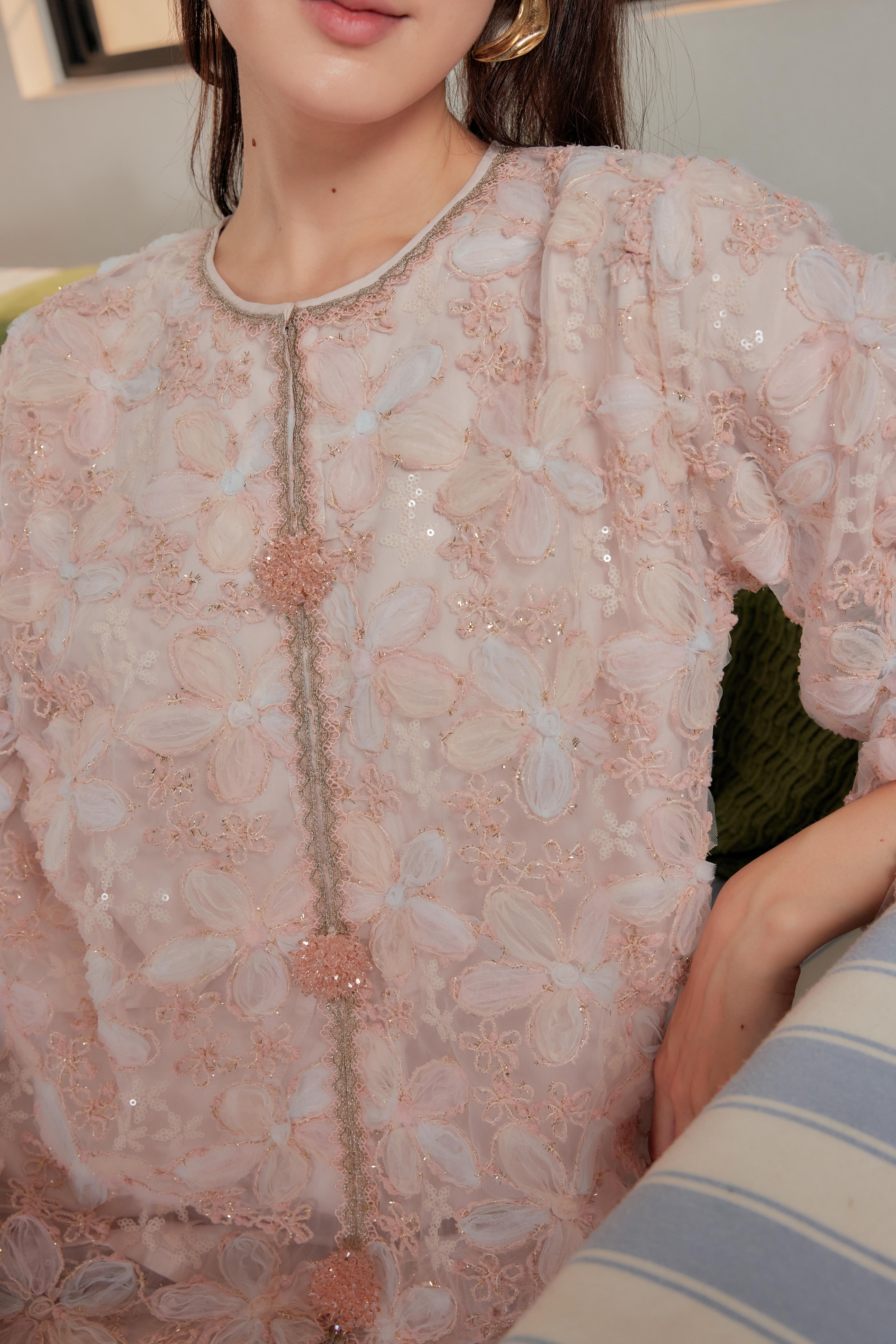 Cotton Candy - Raia Embellished Lace Kurung (Full Lining)