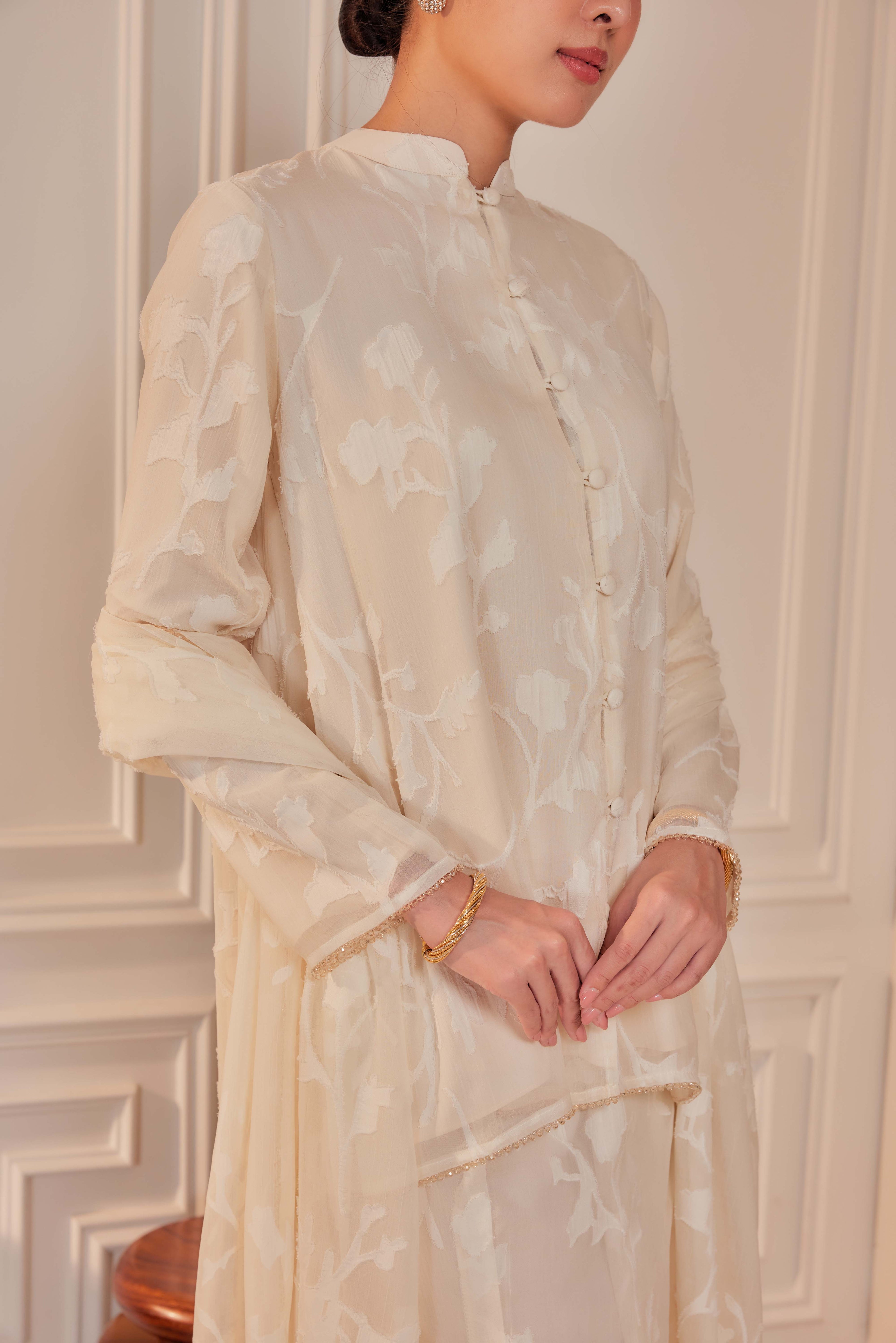 Indah Pelangi Kebarung in Klasik Vanila – The Beaded Edition, Fully Lined