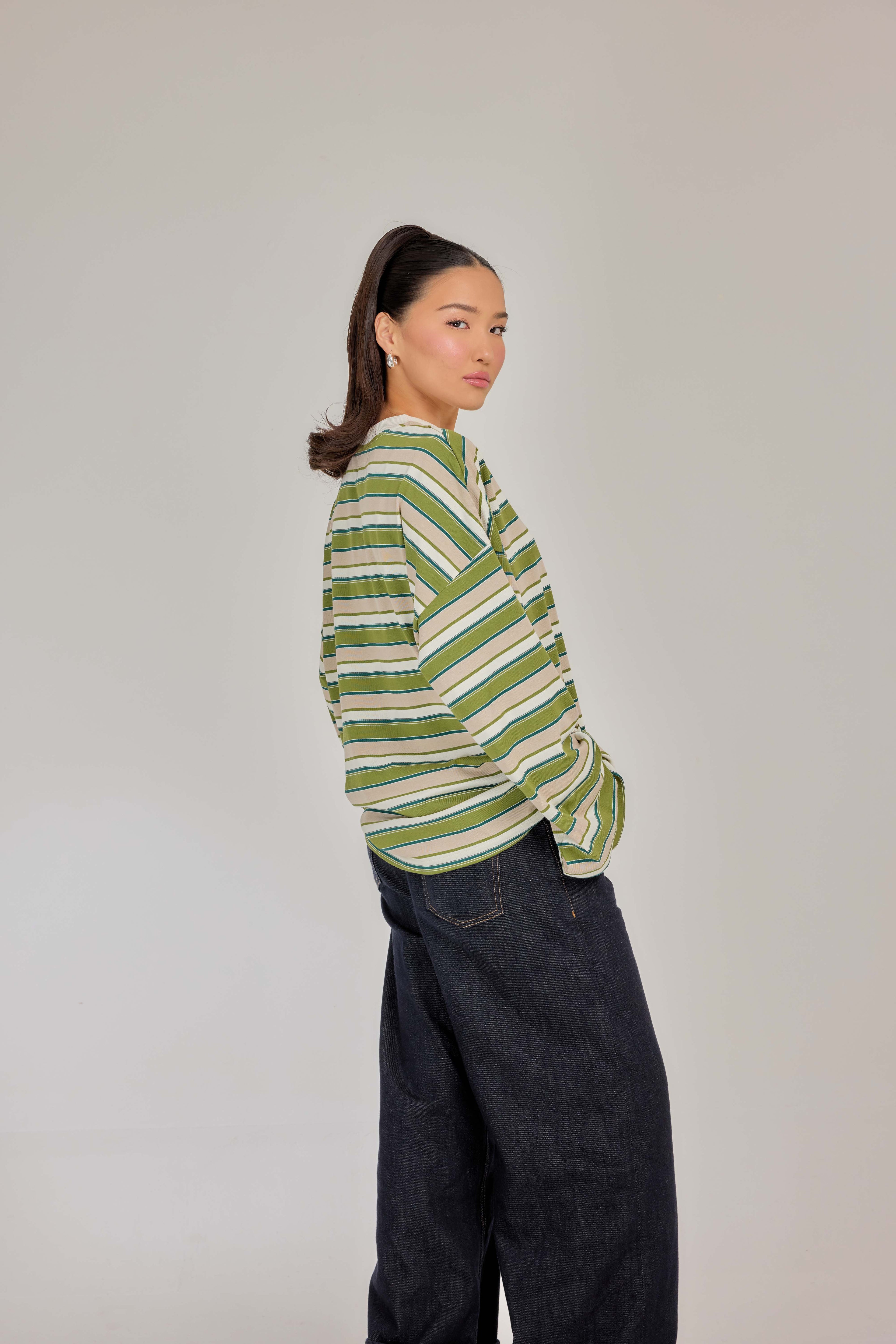 THE CAF-TEE IN PISTACHIO LATTE STRIPE