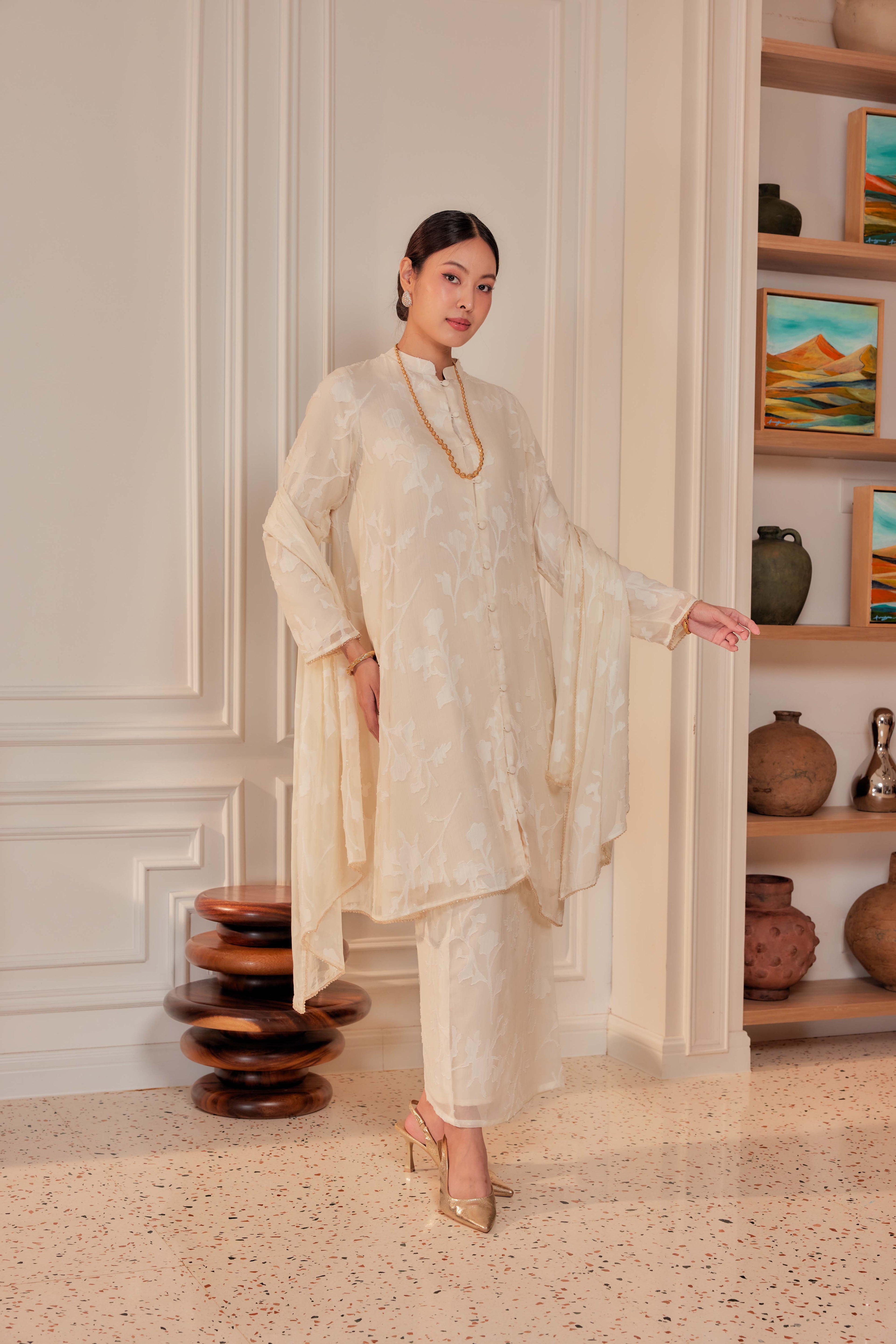 Indah Pelangi Kebarung in Klasik Vanila – The Beaded Edition, Fully Lined