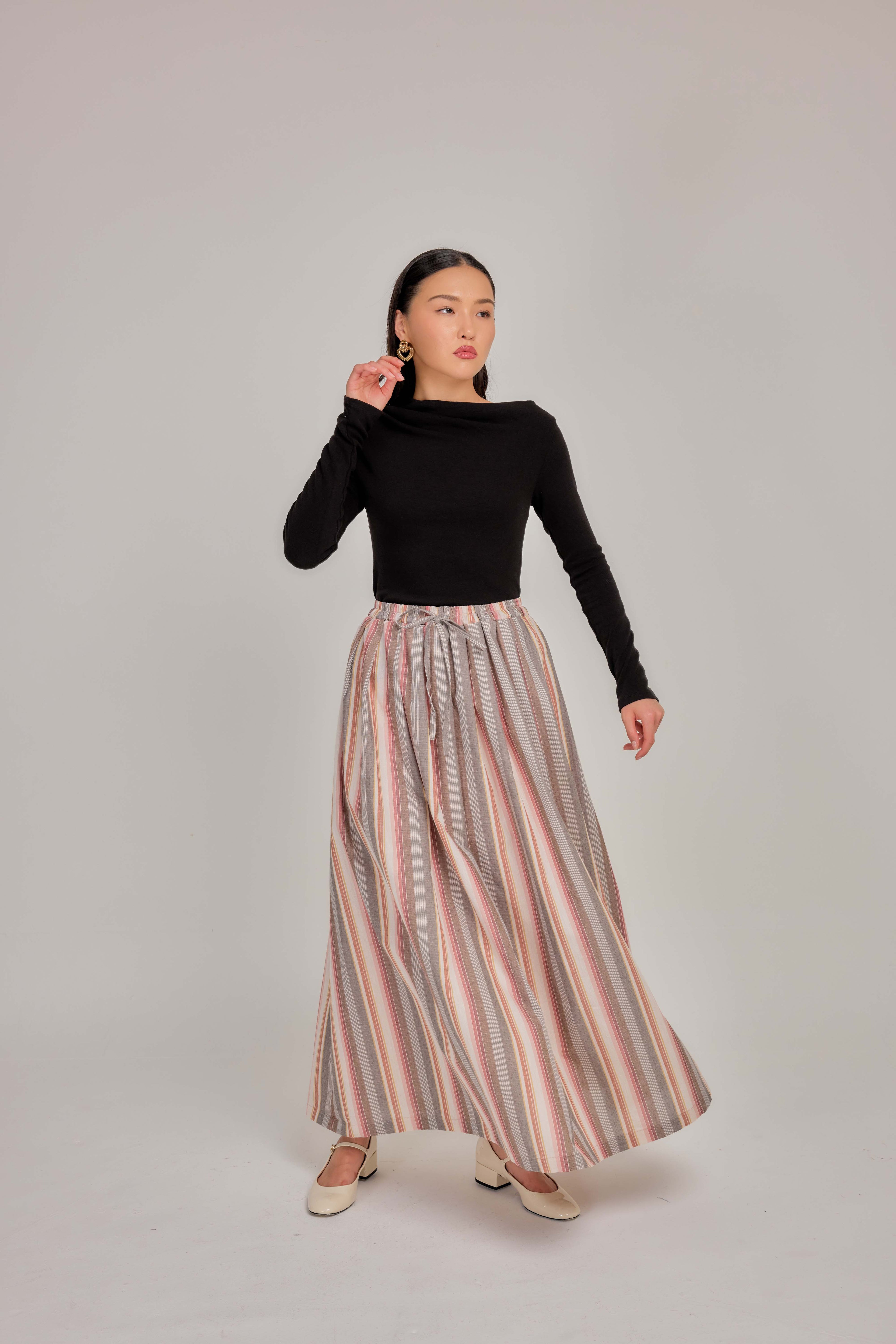 08 - Vintage Stripe - A-Line Skirt