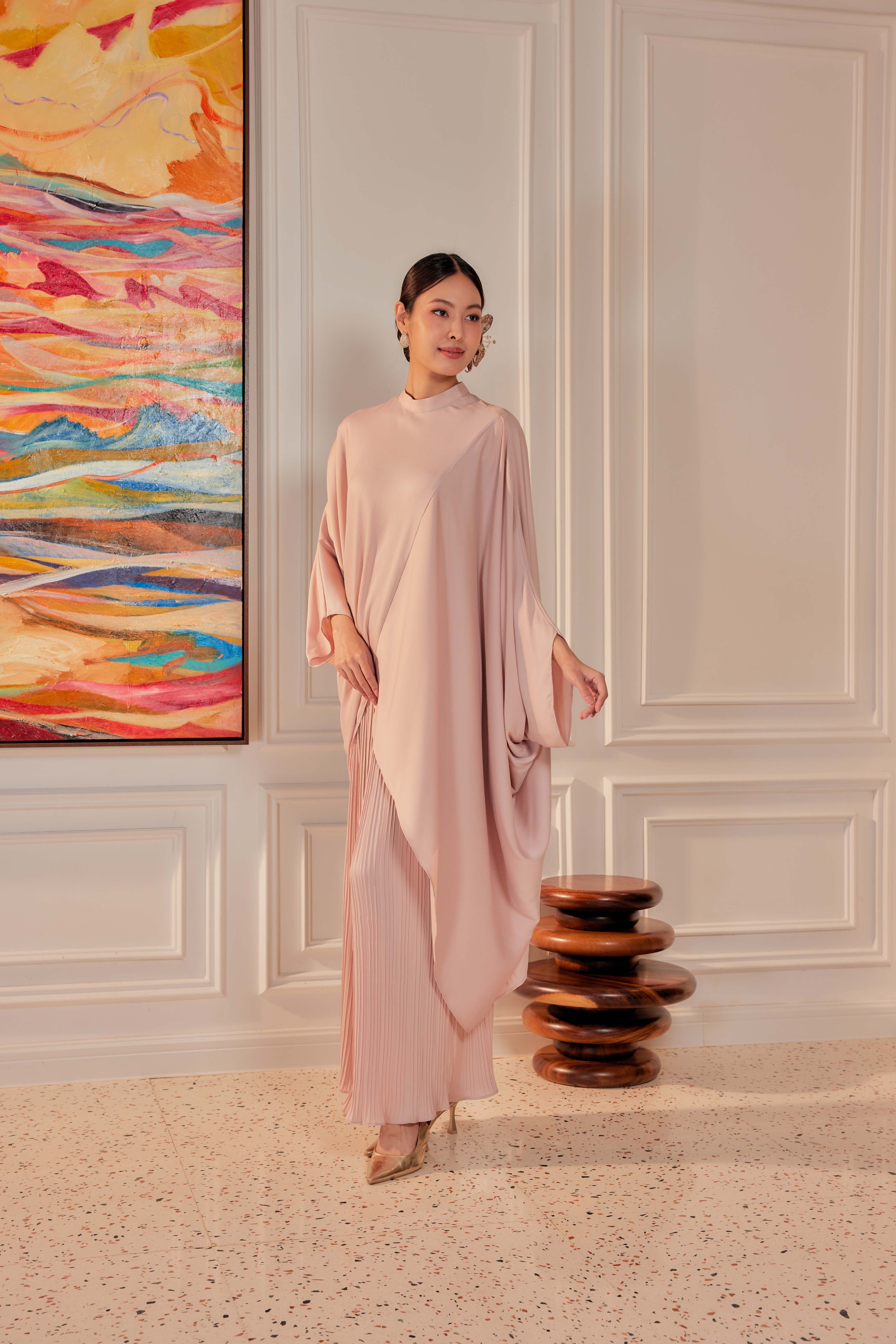 Chanela Full Sleeve Kurung with Pleated Skirt Set