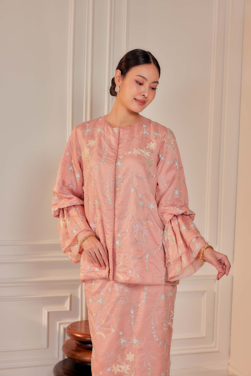 Terakota - Puspa Embroidered Kurung Beaded Edition (Fully Lined)