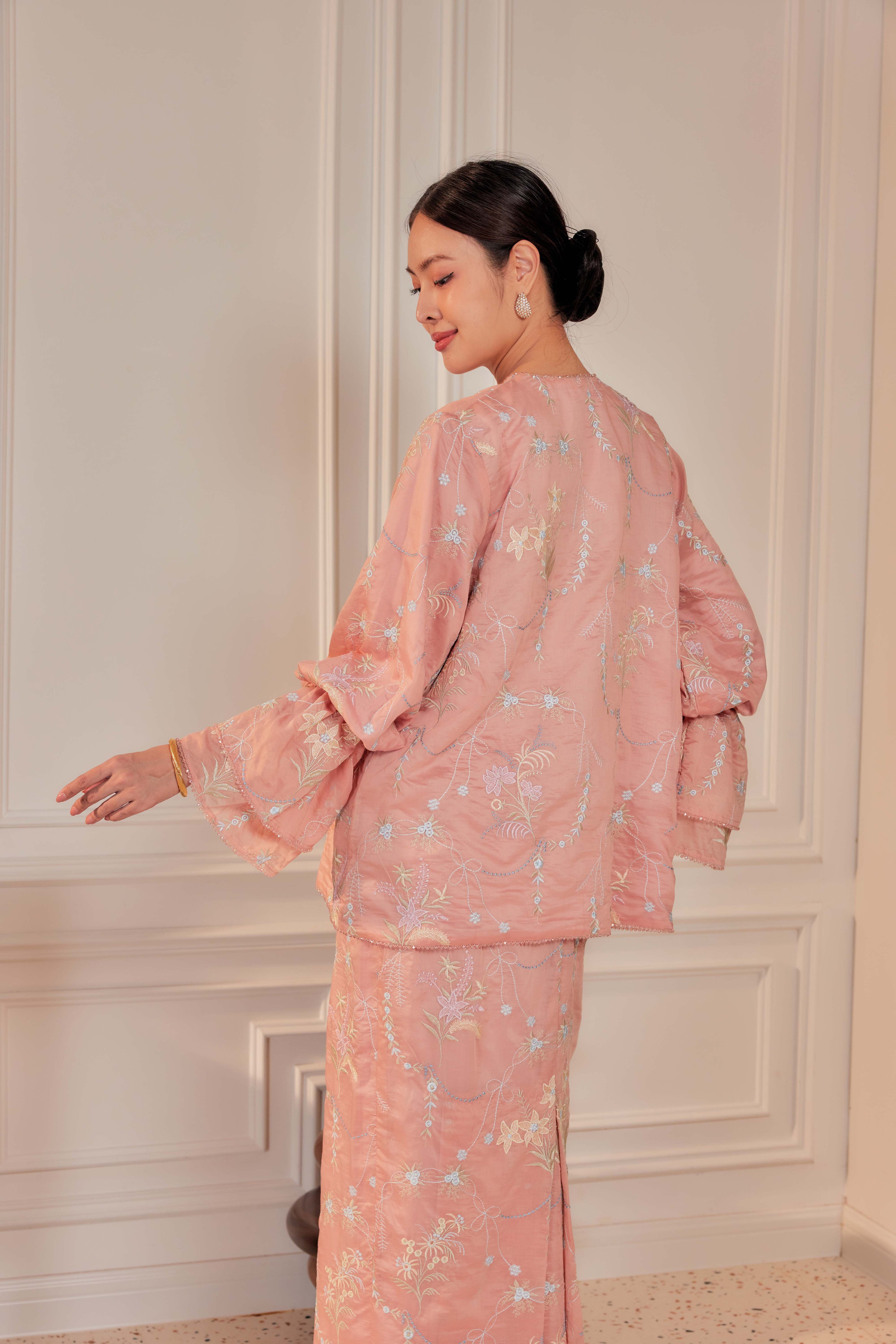 Terakota - Puspa Embroidered Kurung Beaded Edition (Fully Lined)