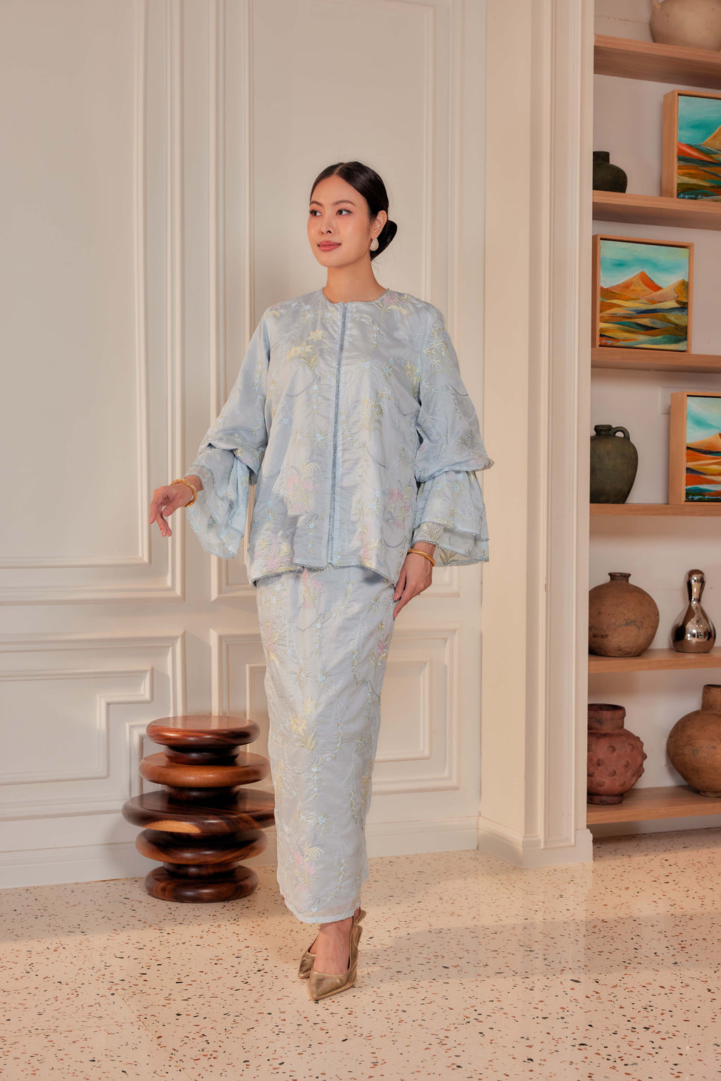 Bayu - Puspa Embroidered Kurung Beaded Edition (Fully Lined)