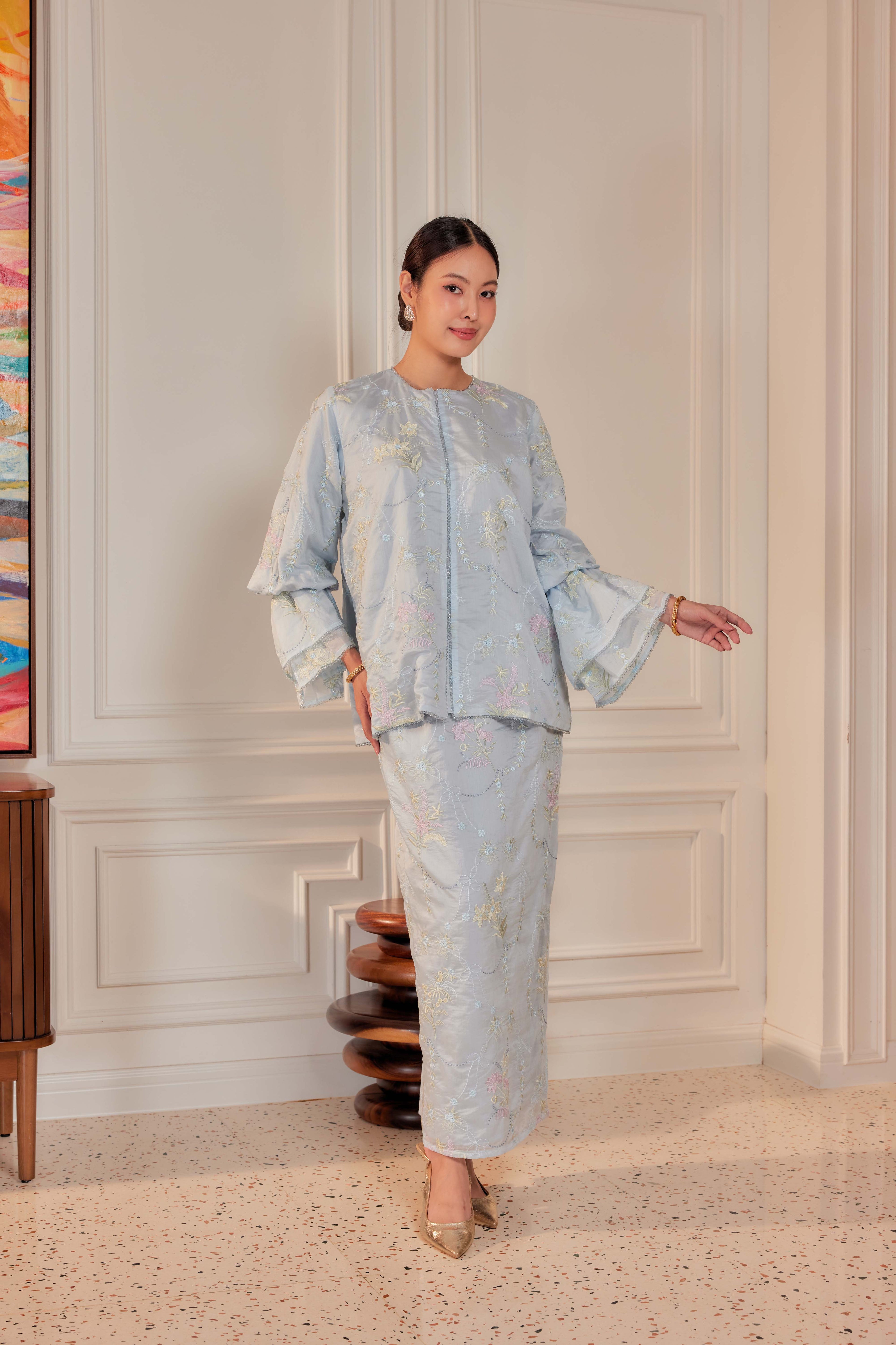 Bayu - Puspa Embroidered Kurung Beaded Edition (Fully Lined)