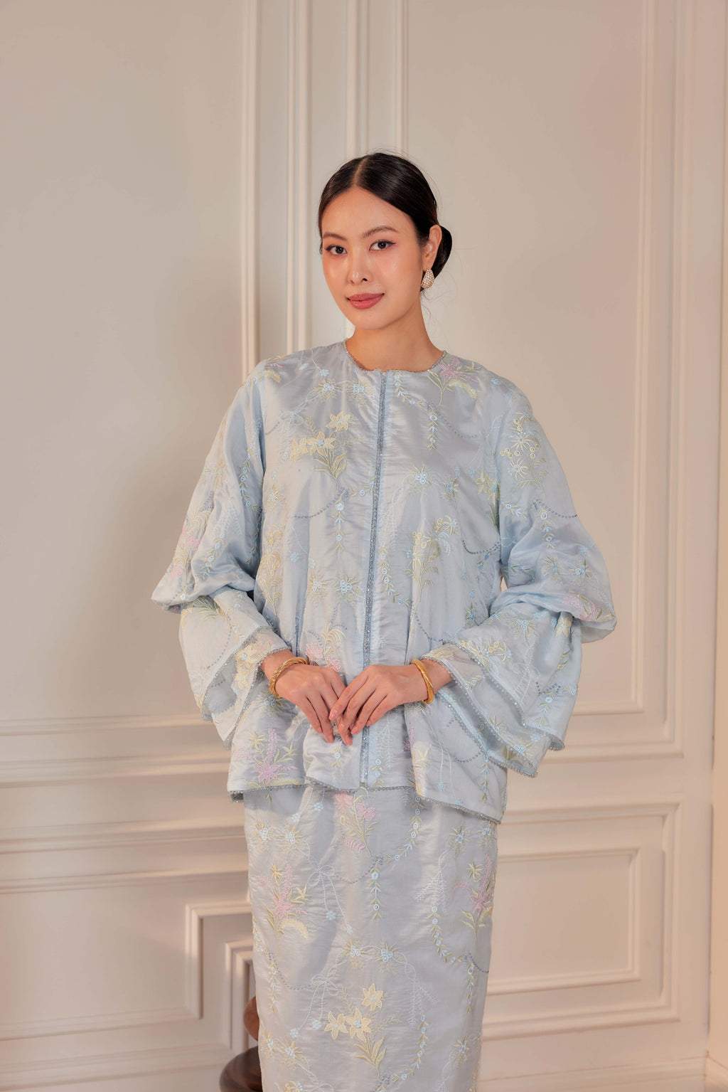 Bayu - Puspa Embroidered Kurung Beaded Edition (Fully Lined)