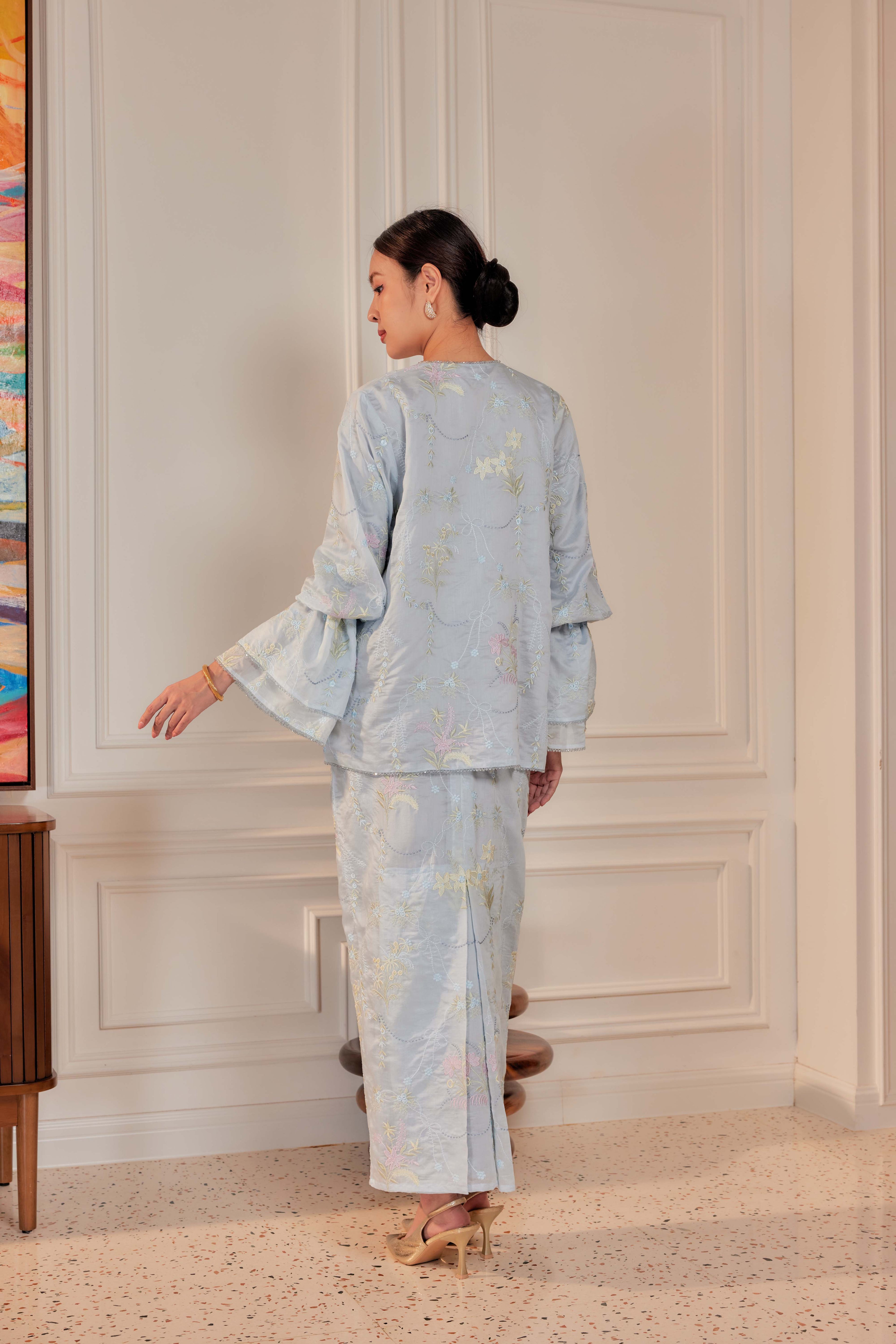 Bayu - Puspa Embroidered Kurung Beaded Edition (Fully Lined)