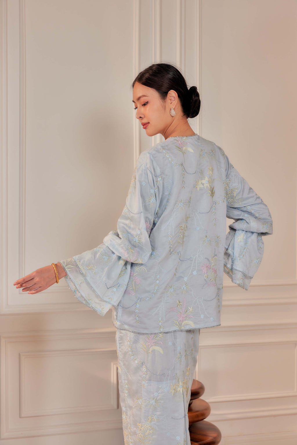 Bayu - Puspa Embroidered Kurung Beaded Edition (Fully Lined)