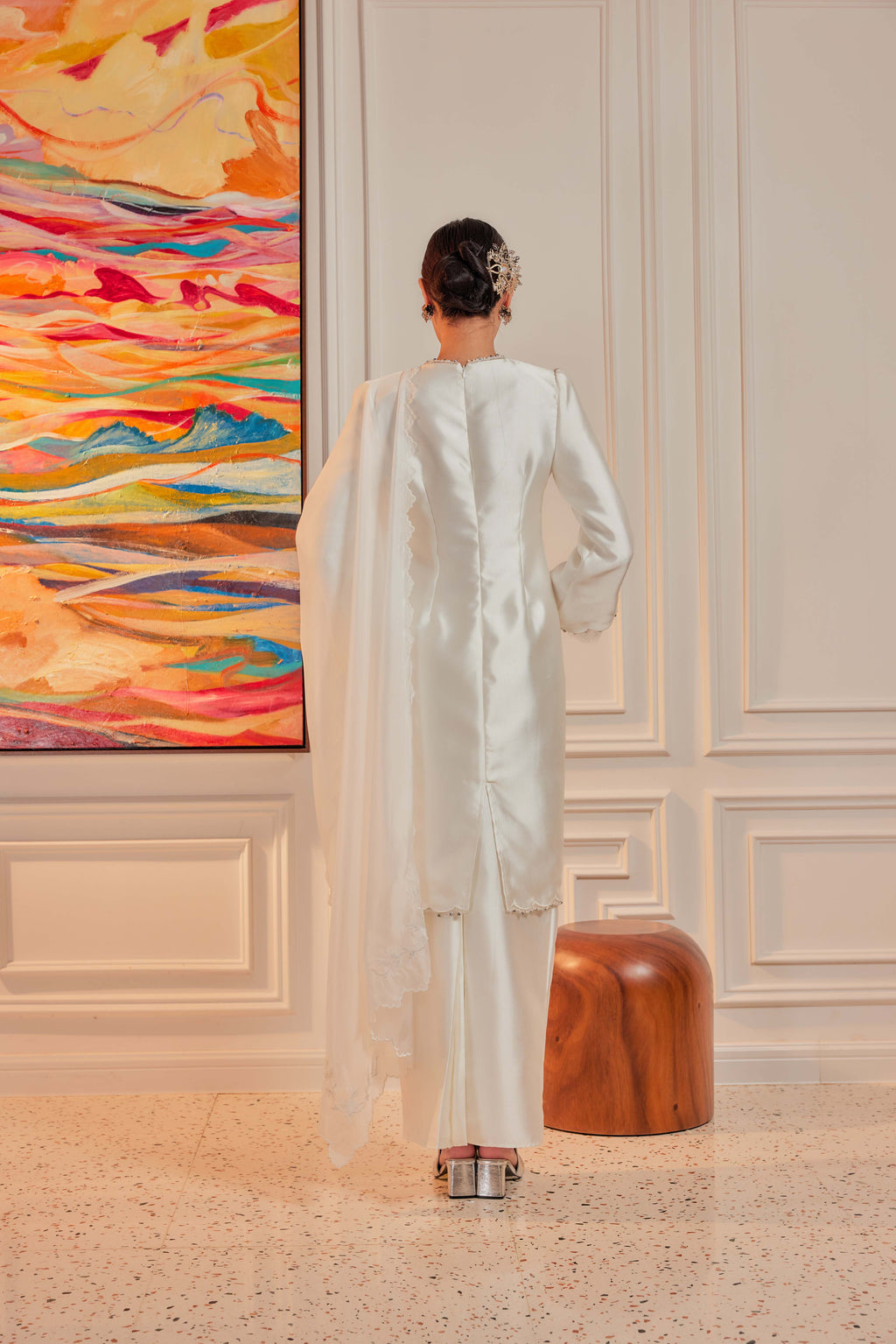 Bridal White - Ratu Embellished Kurung (Fully Lined)