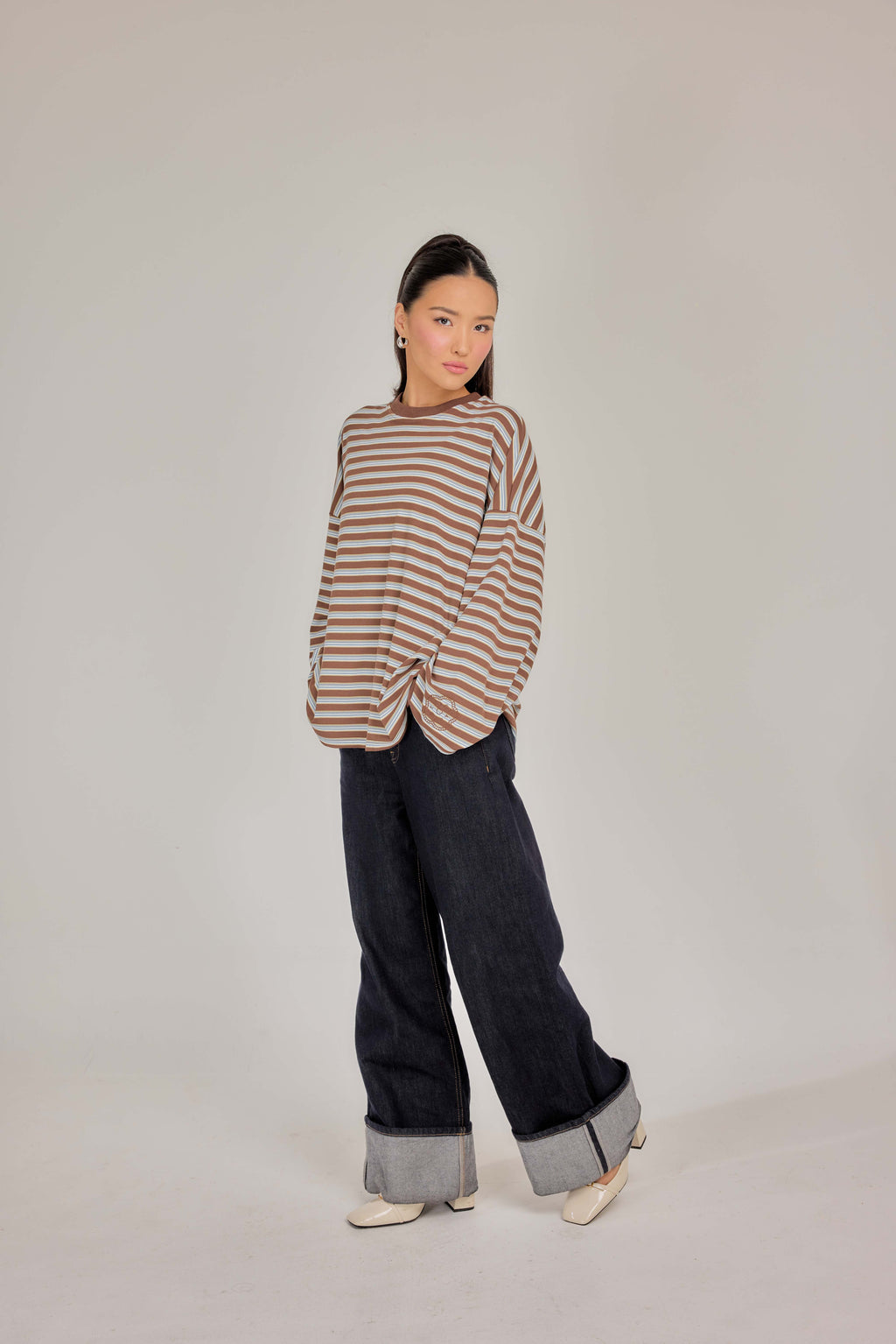 THE CAF-TEE IN CLASSIC TIRAMISU STRIPE