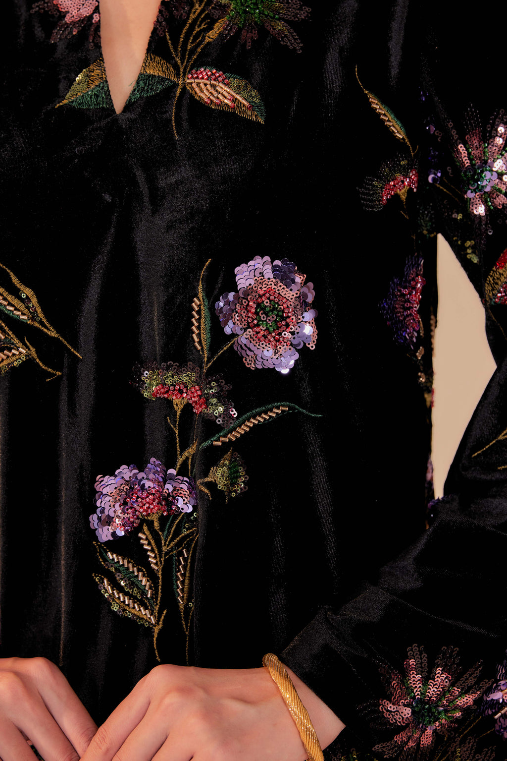 Nelissa Velvet Embellished Kurung (Fully Lined)