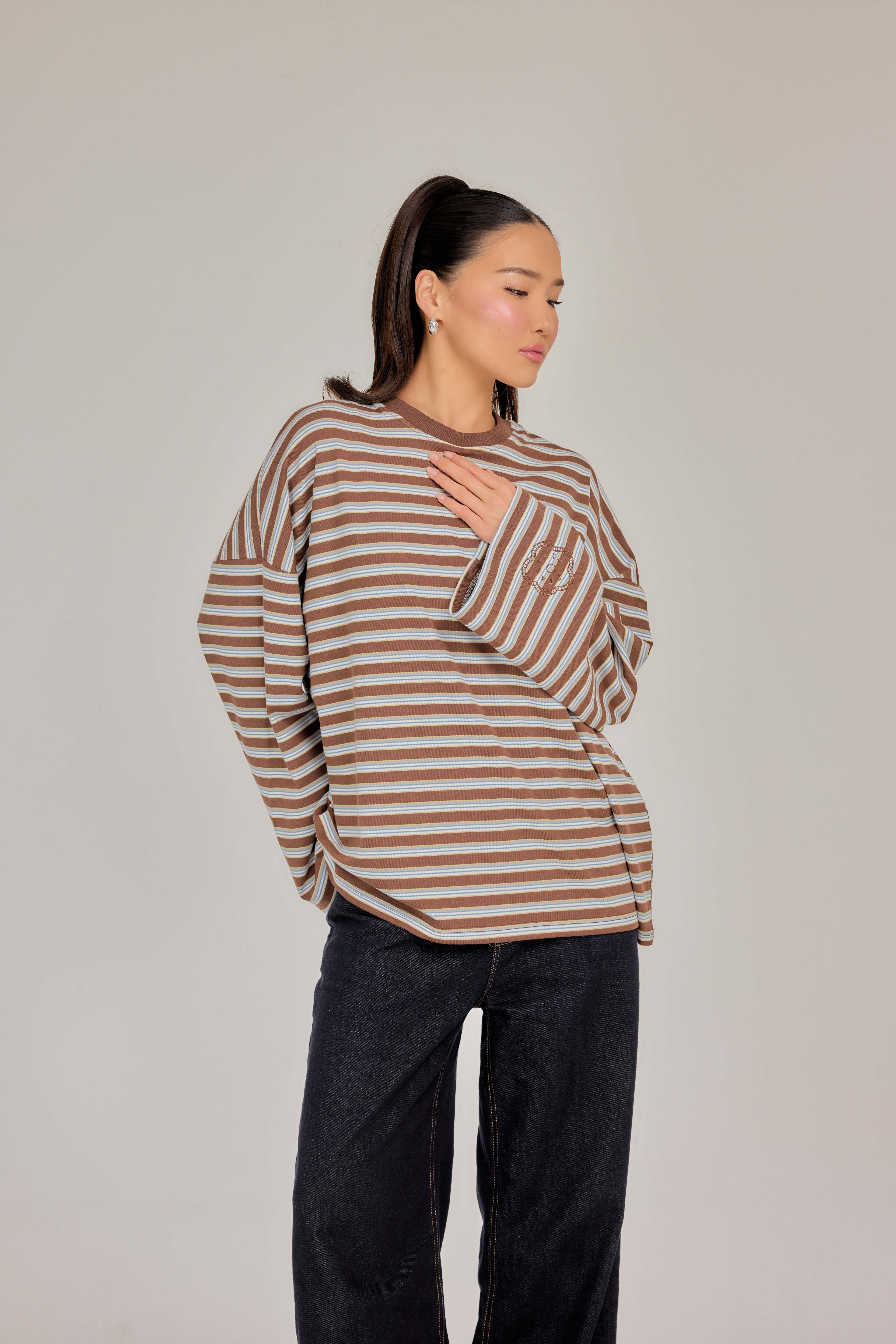 THE CAF-TEE IN CLASSIC TIRAMISU STRIPE