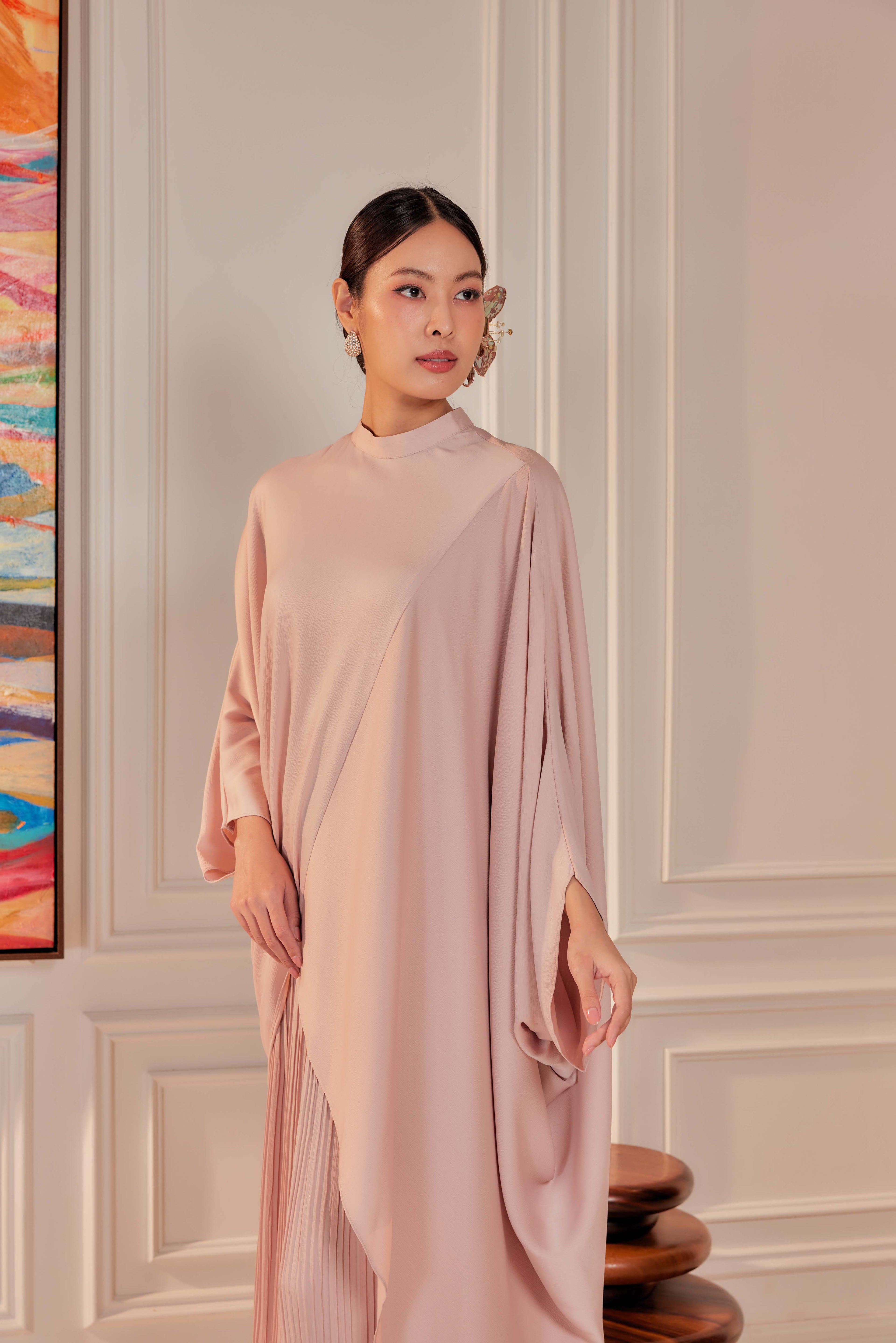 Chanela Full Sleeve Kurung with Pleated Skirt Set