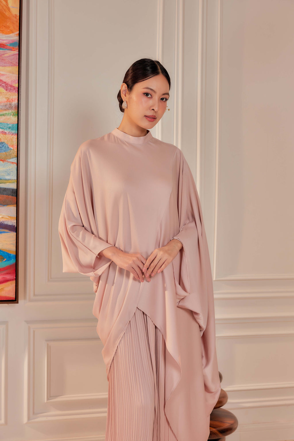 Chanela Full Sleeve Kurung with Pleated Skirt Set