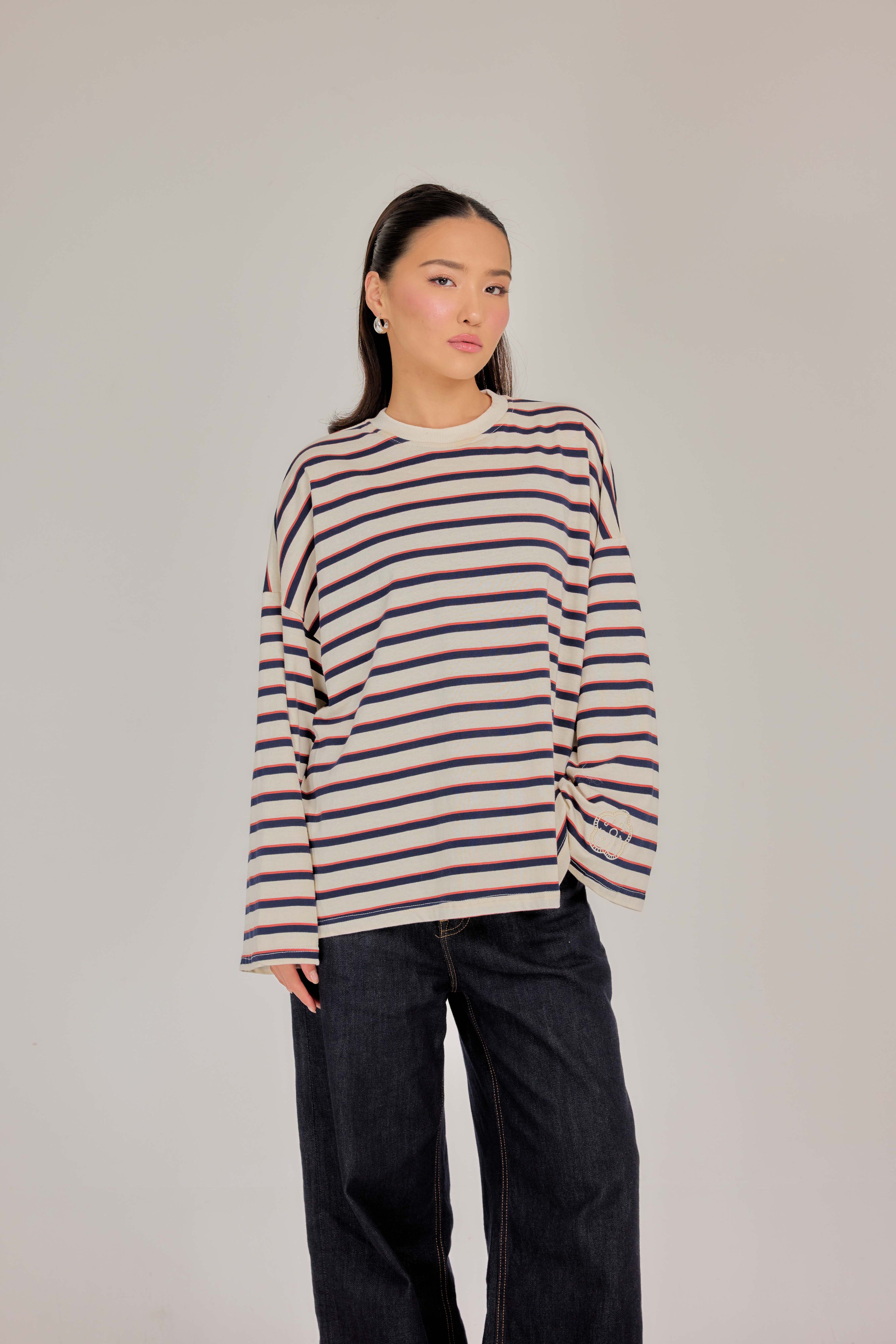 THE CAF TEE IN GLAZED DONUT STRIPE