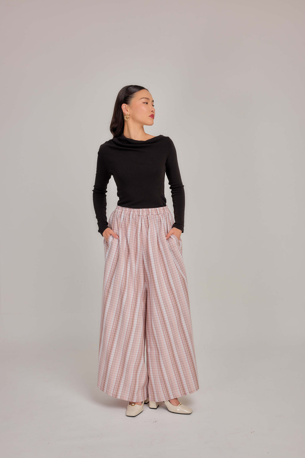 07 - Soft Peony -  Wide High Waist Pants