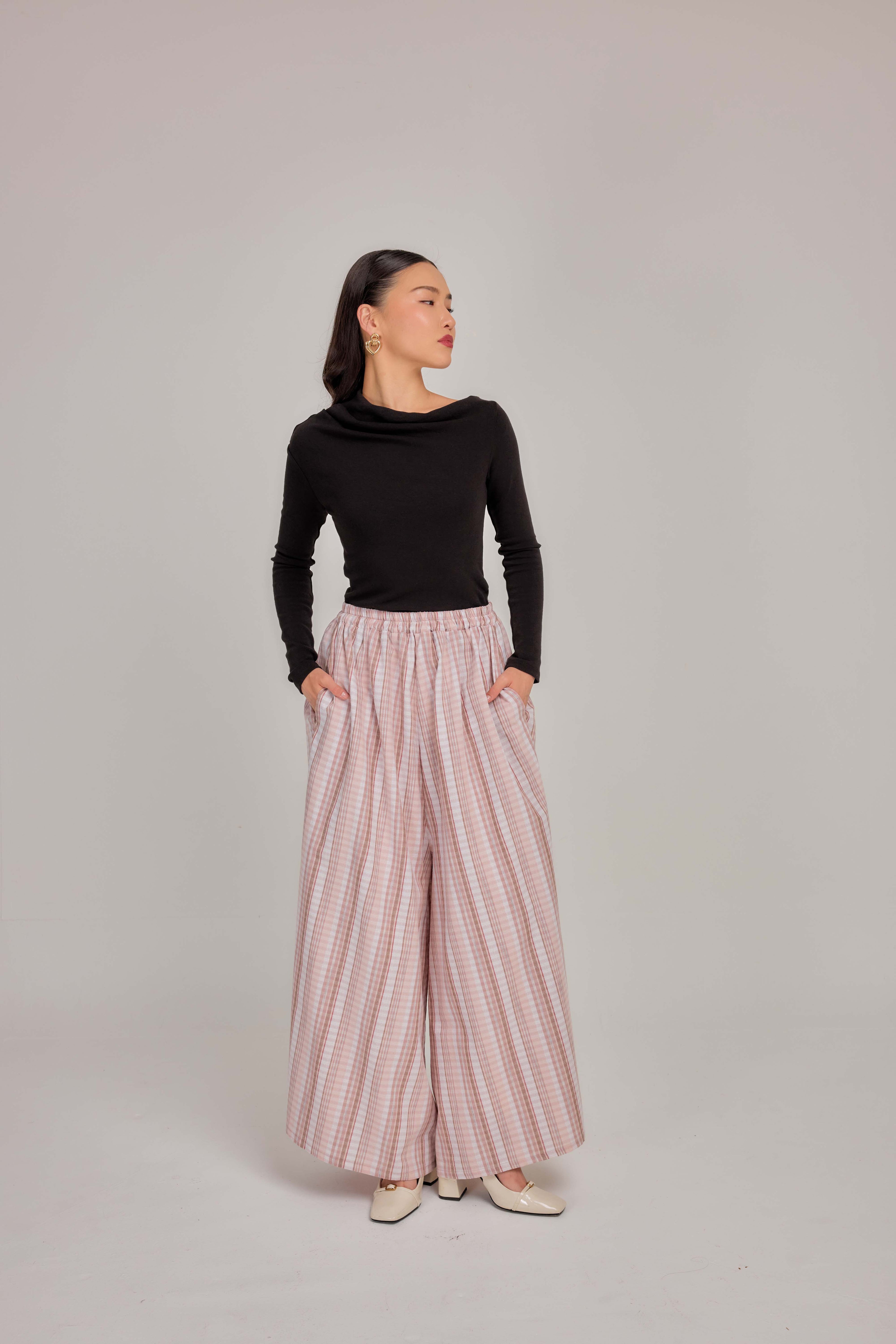 07 - Soft Peony -  Wide High Waist Pants