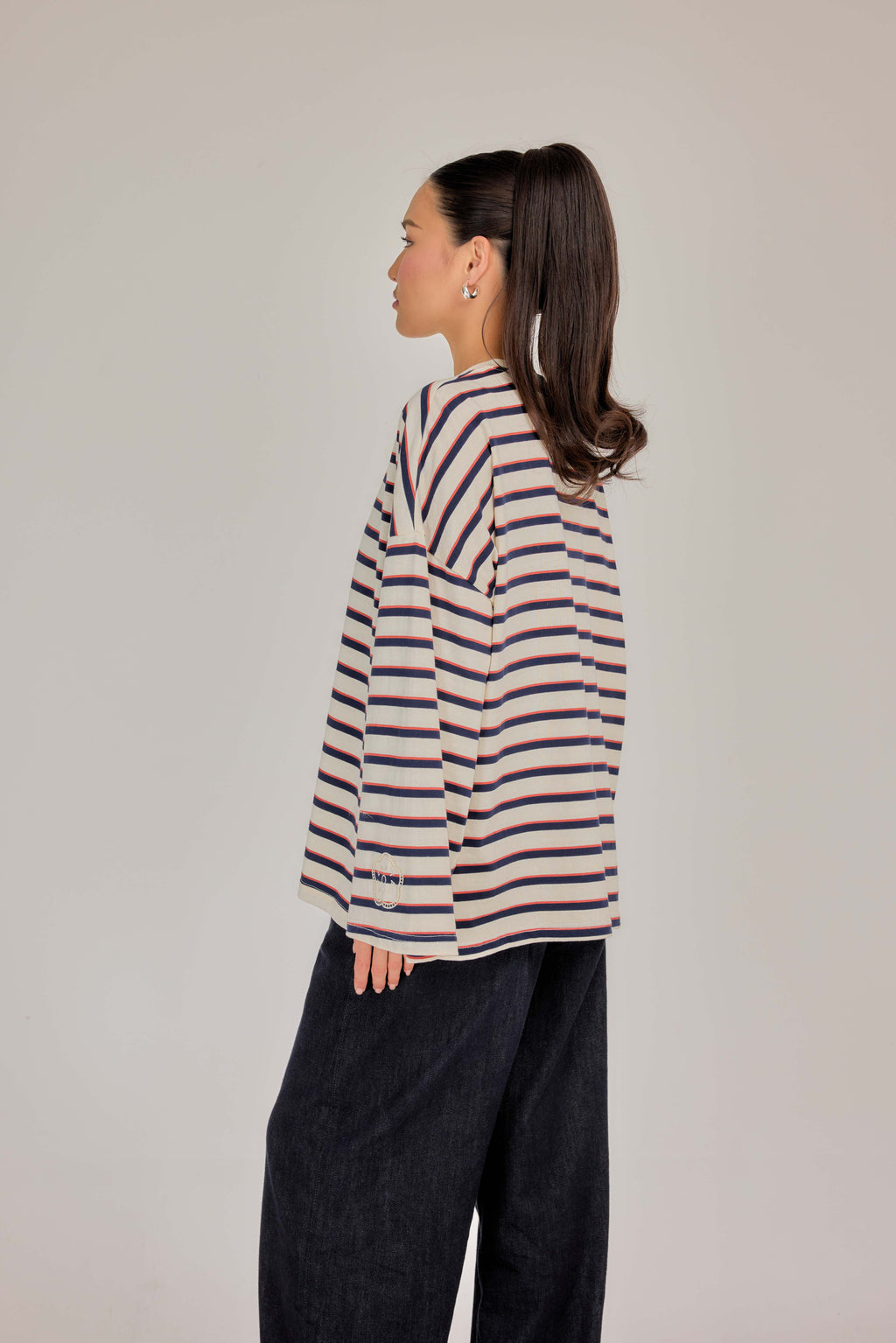 THE CAF TEE IN GLAZED DONUT STRIPE
