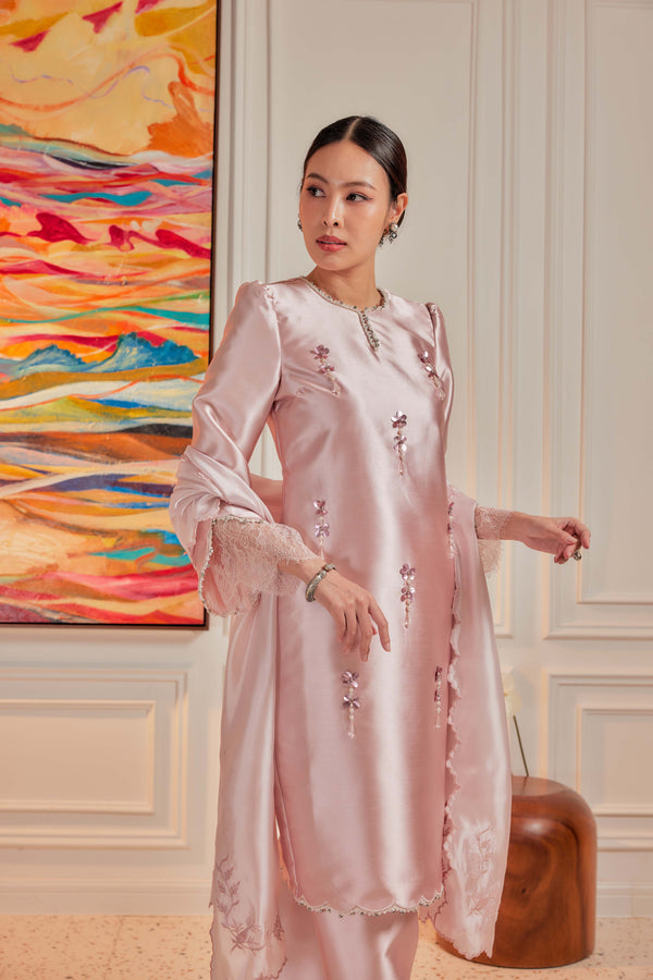 Rose Tea - Ratu Embellished Kurung (Fully Lined)