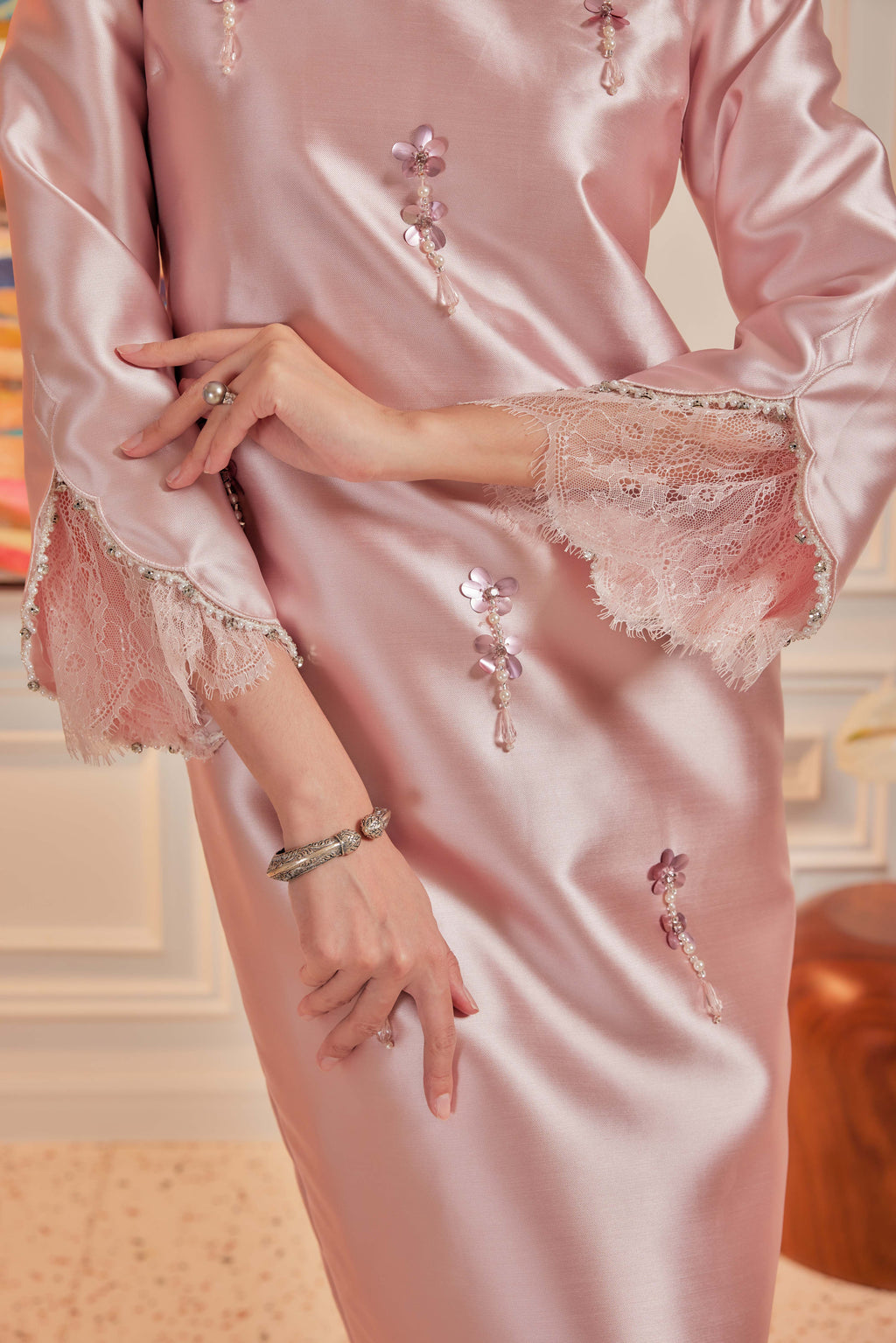 Rose Tea - Ratu Embellished Kurung (Fully Lined)