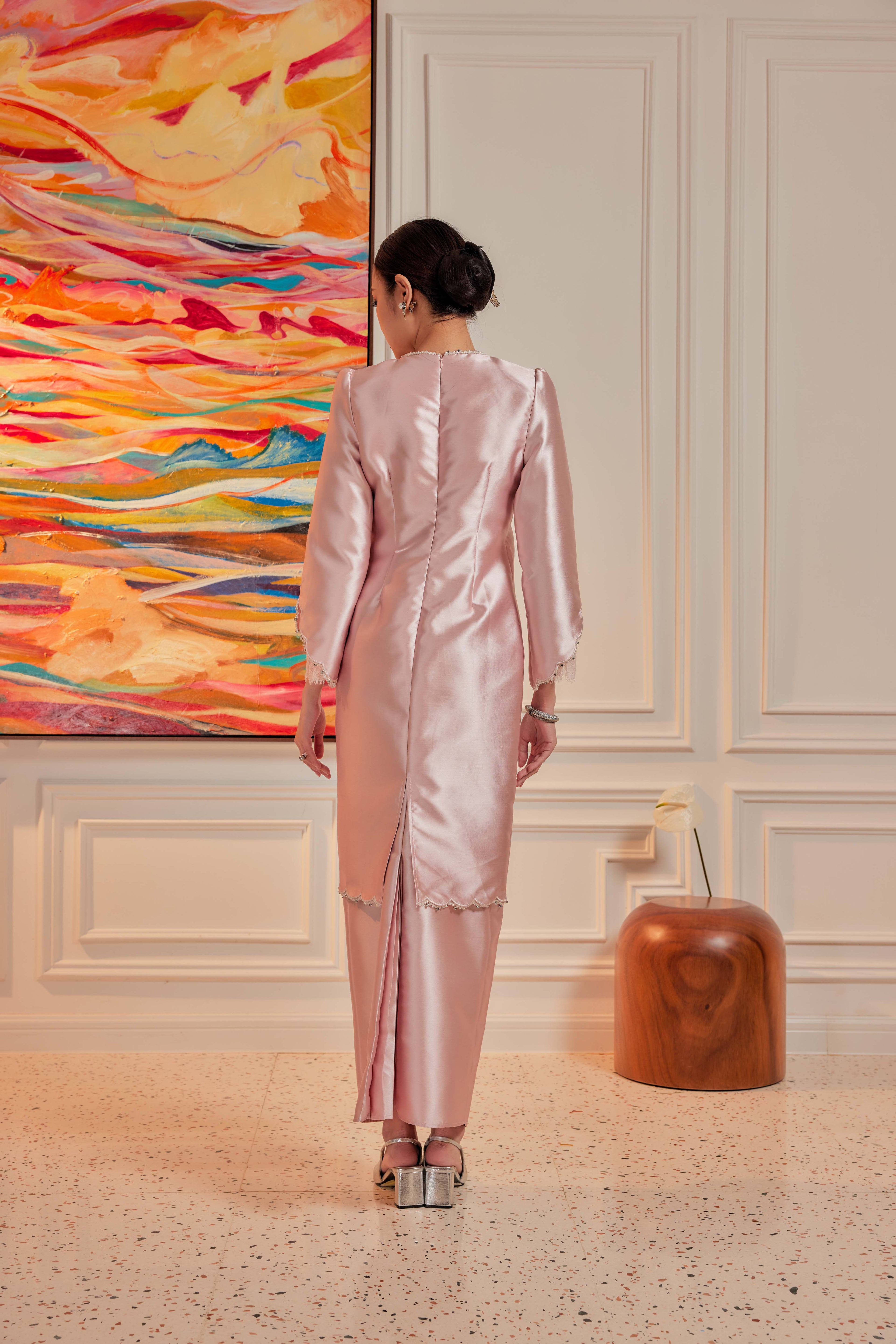 Rose Tea - Ratu Embellished Kurung (Fully Lined)