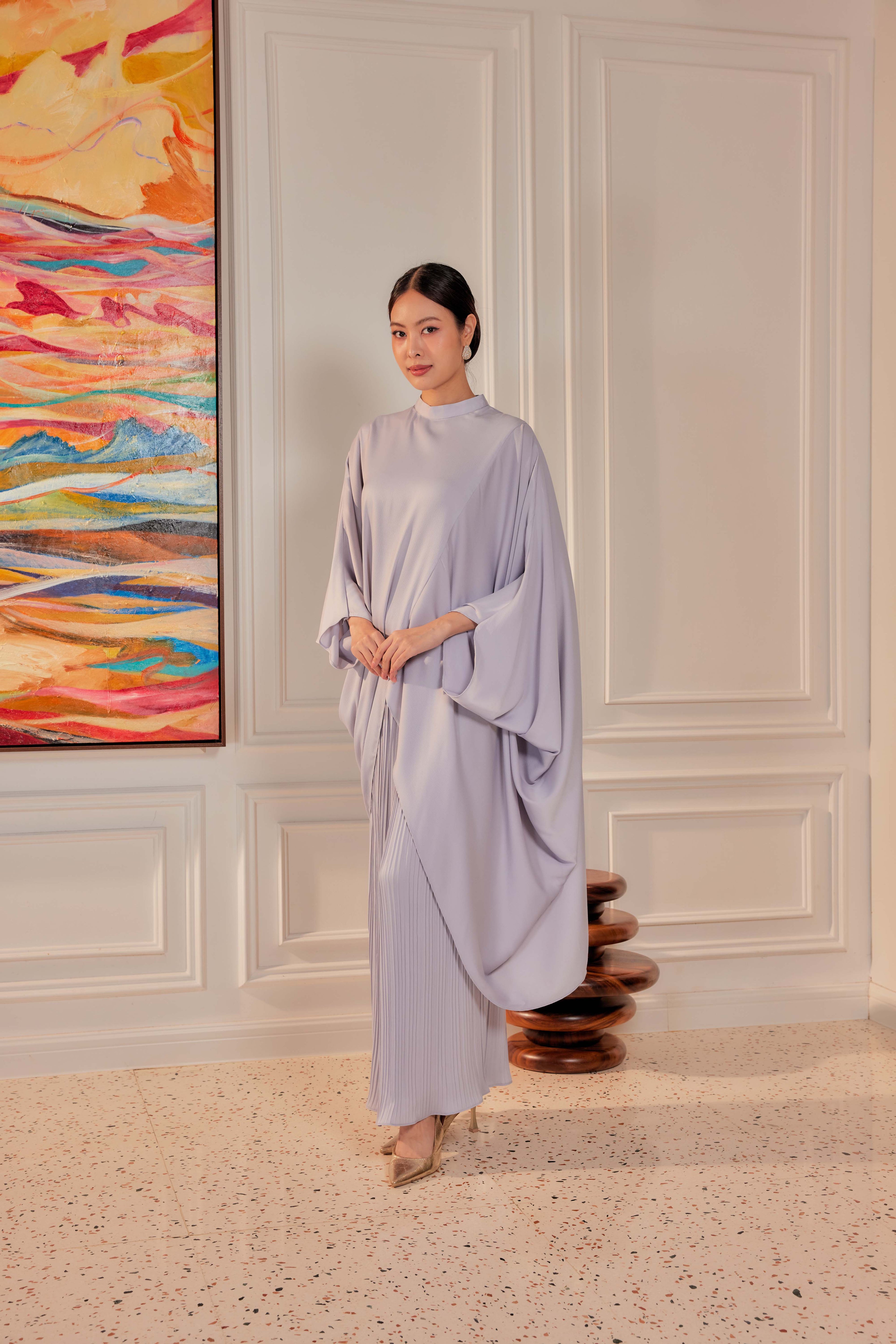 Chanela Full Sleeve Kurung with Pleated Skirt Set