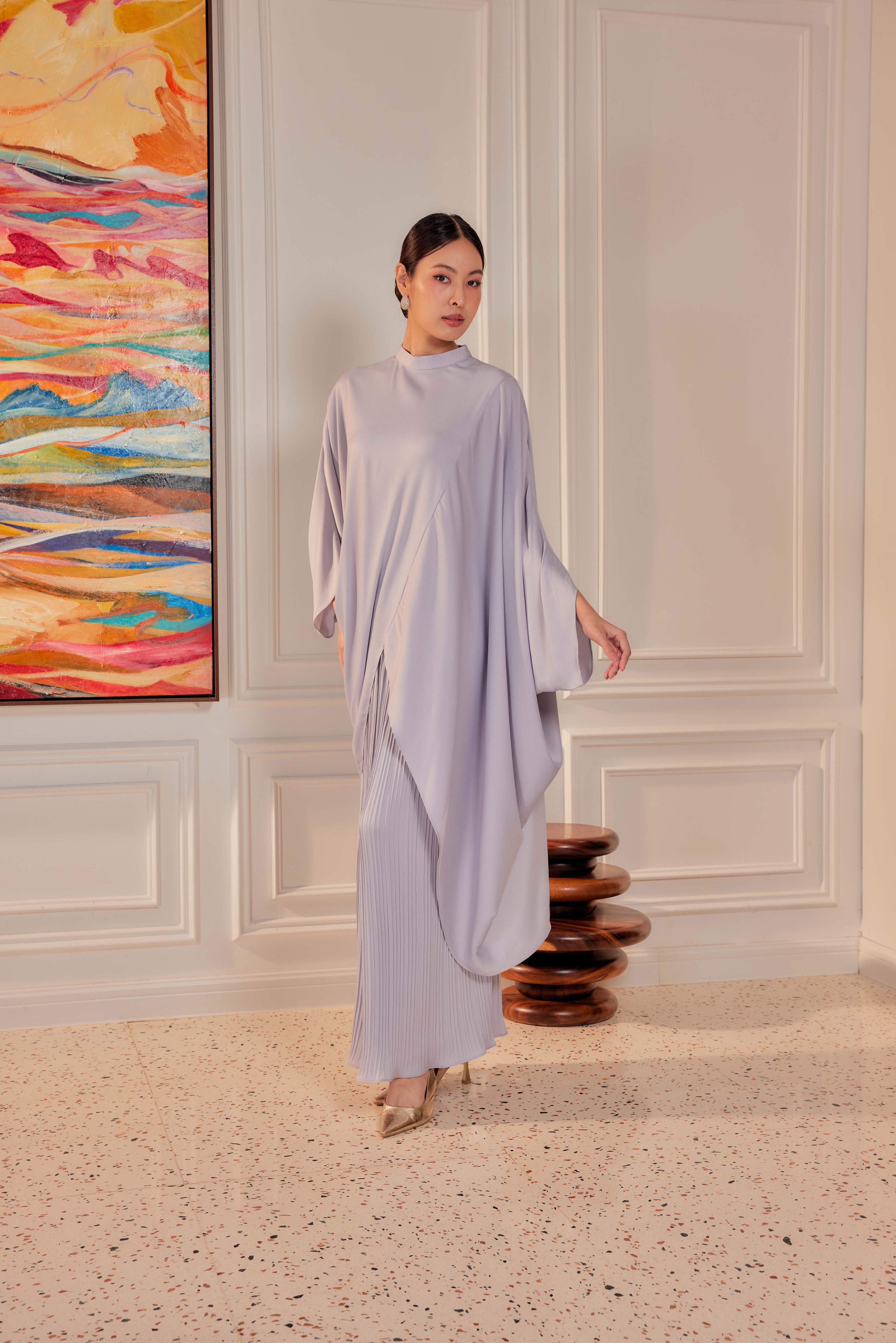 Chanela Full Sleeve Kurung with Pleated Skirt Set