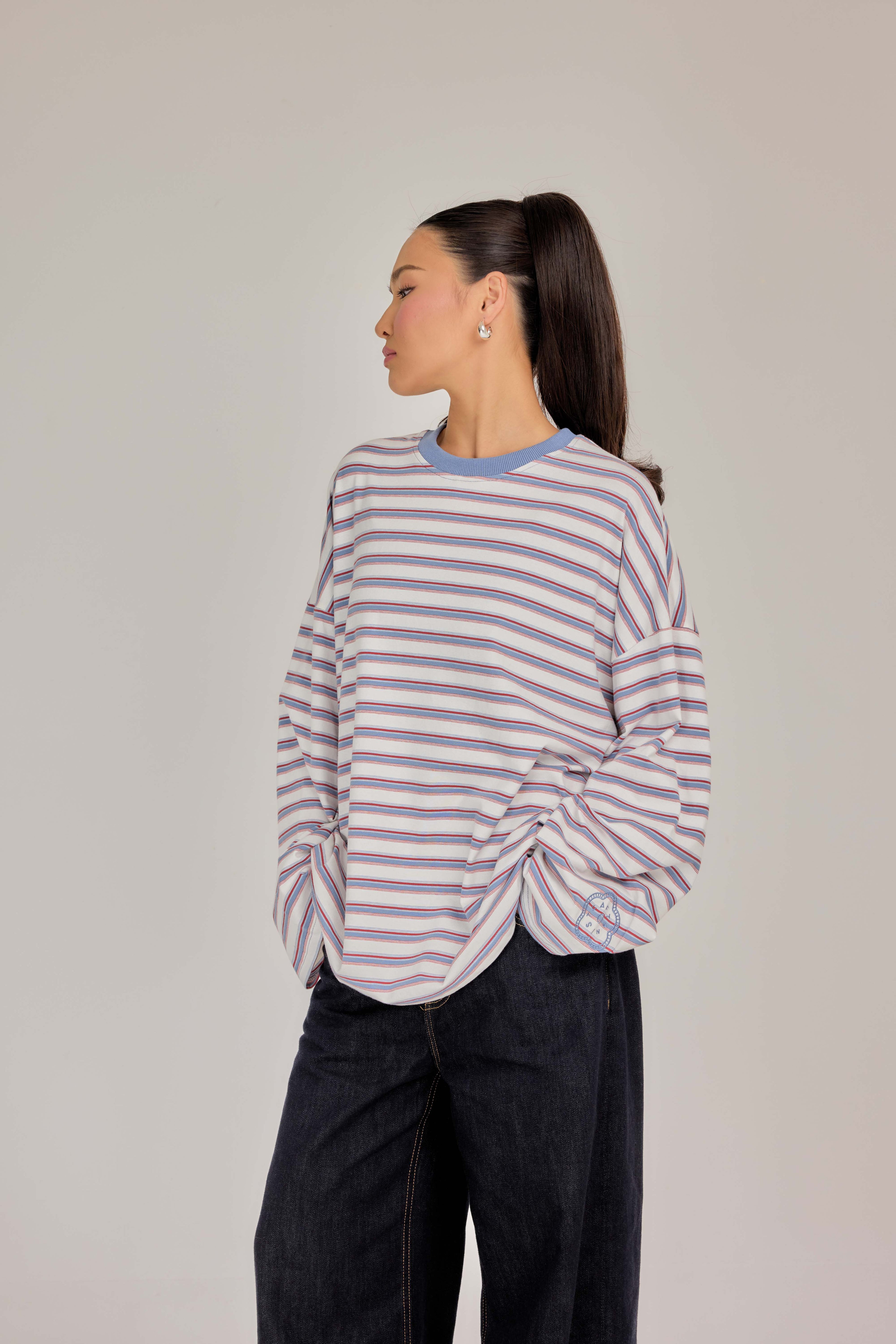 THE CAF-TEE IN BLUE PARFAIT STRIPE