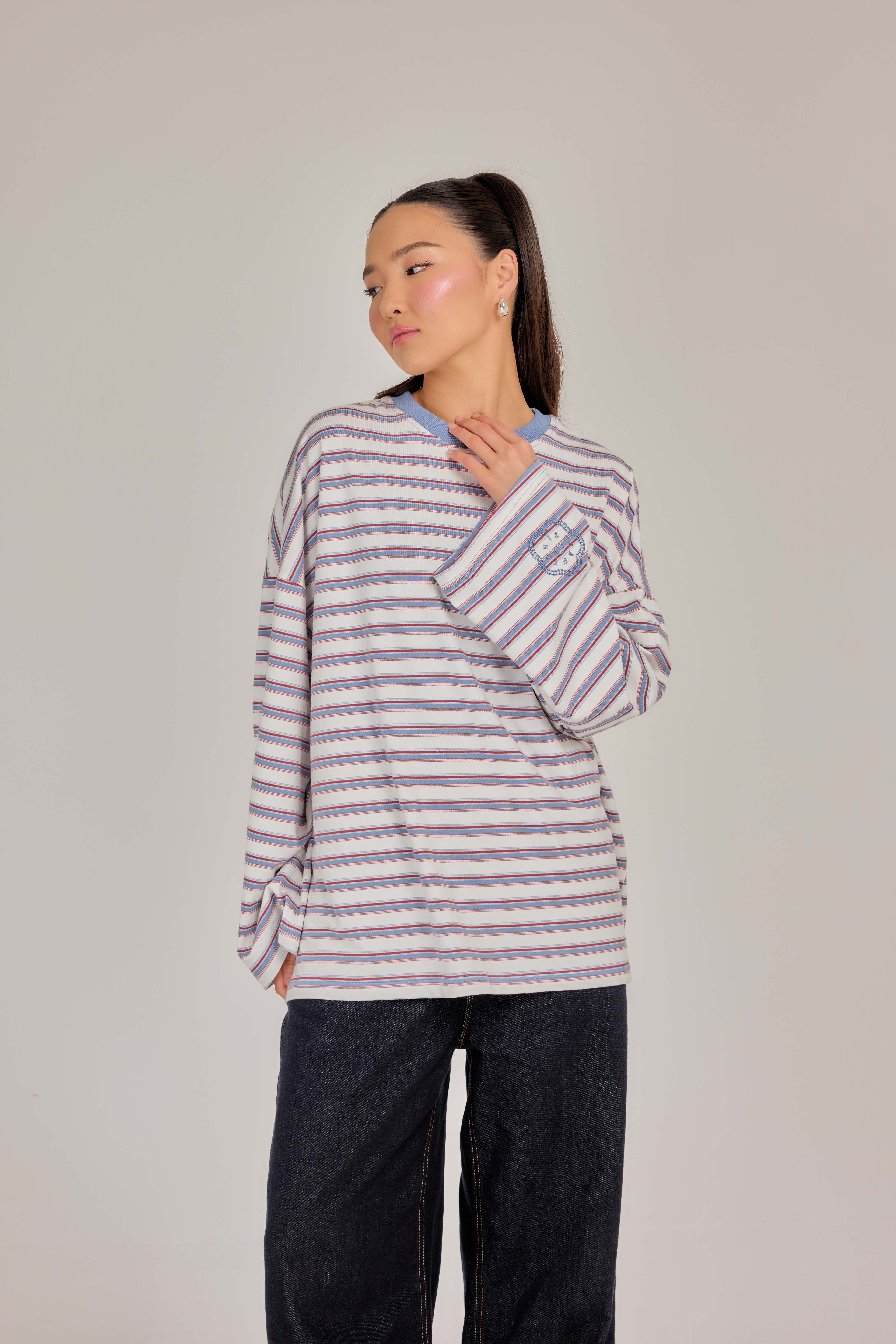 THE CAF-TEE IN BLUE PARFAIT STRIPE