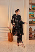 Imperial Black - Dian Embellished Kebarung with Embroidery Lace Trim (Full Lining)