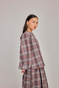03 - Mauve Ash -  Relaxed Fit Bell Sleeved Cotton Blouse