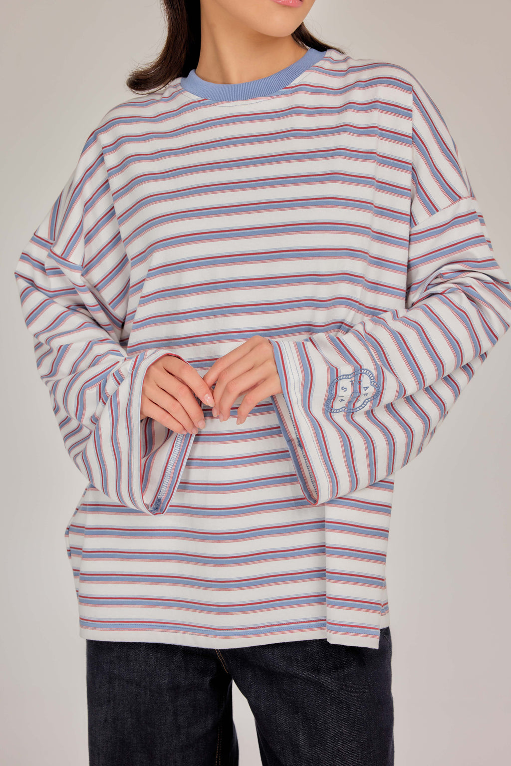 THE CAF-TEE IN BLUE PARFAIT STRIPE