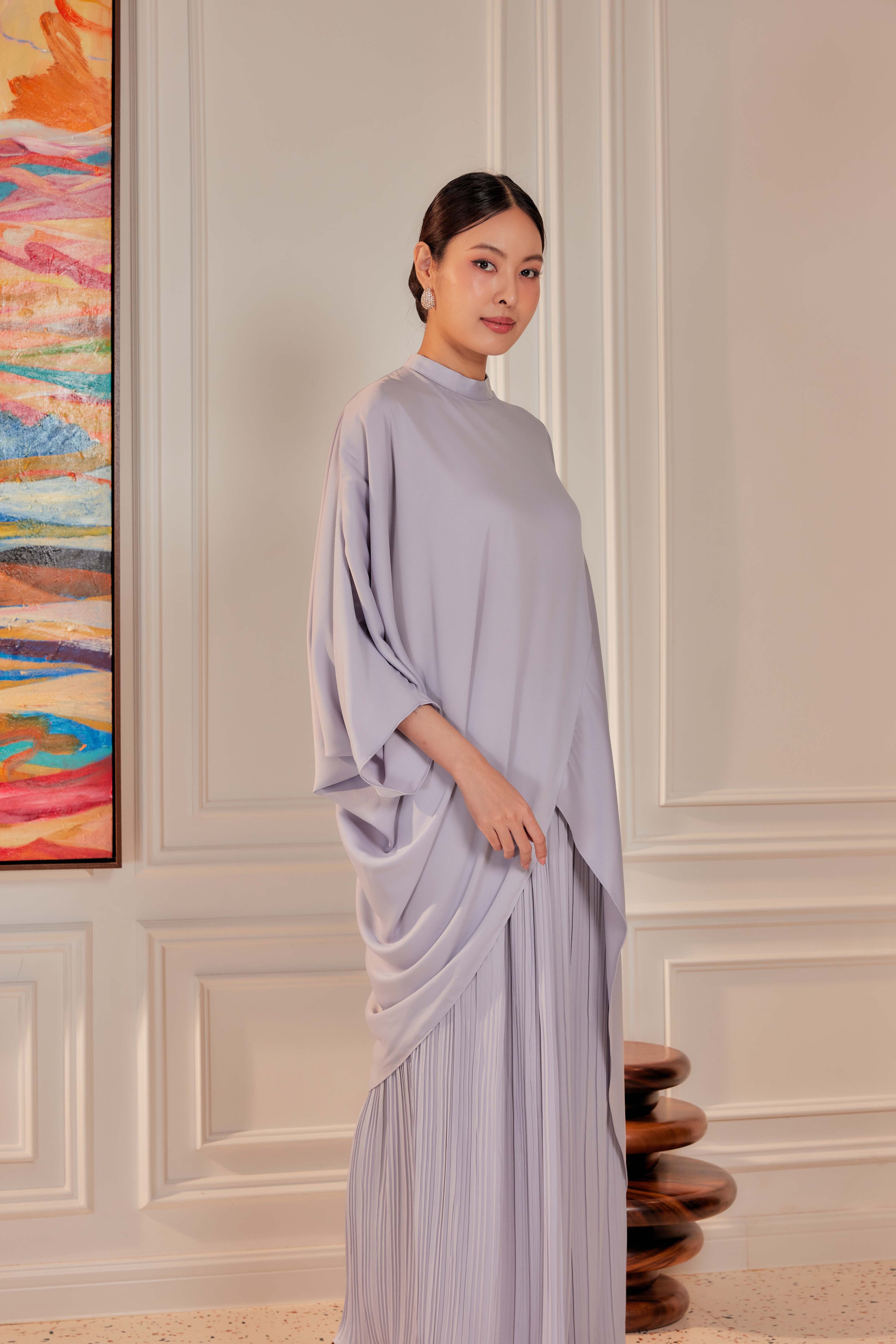 Chanela Full Sleeve Kurung with Pleated Skirt Set