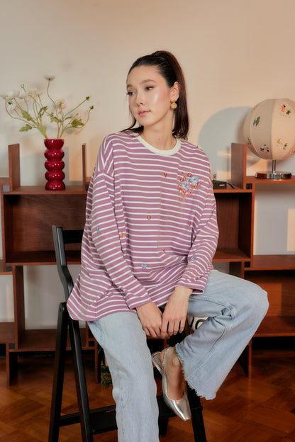 Marinière Striped Embroidered Cotton Tee