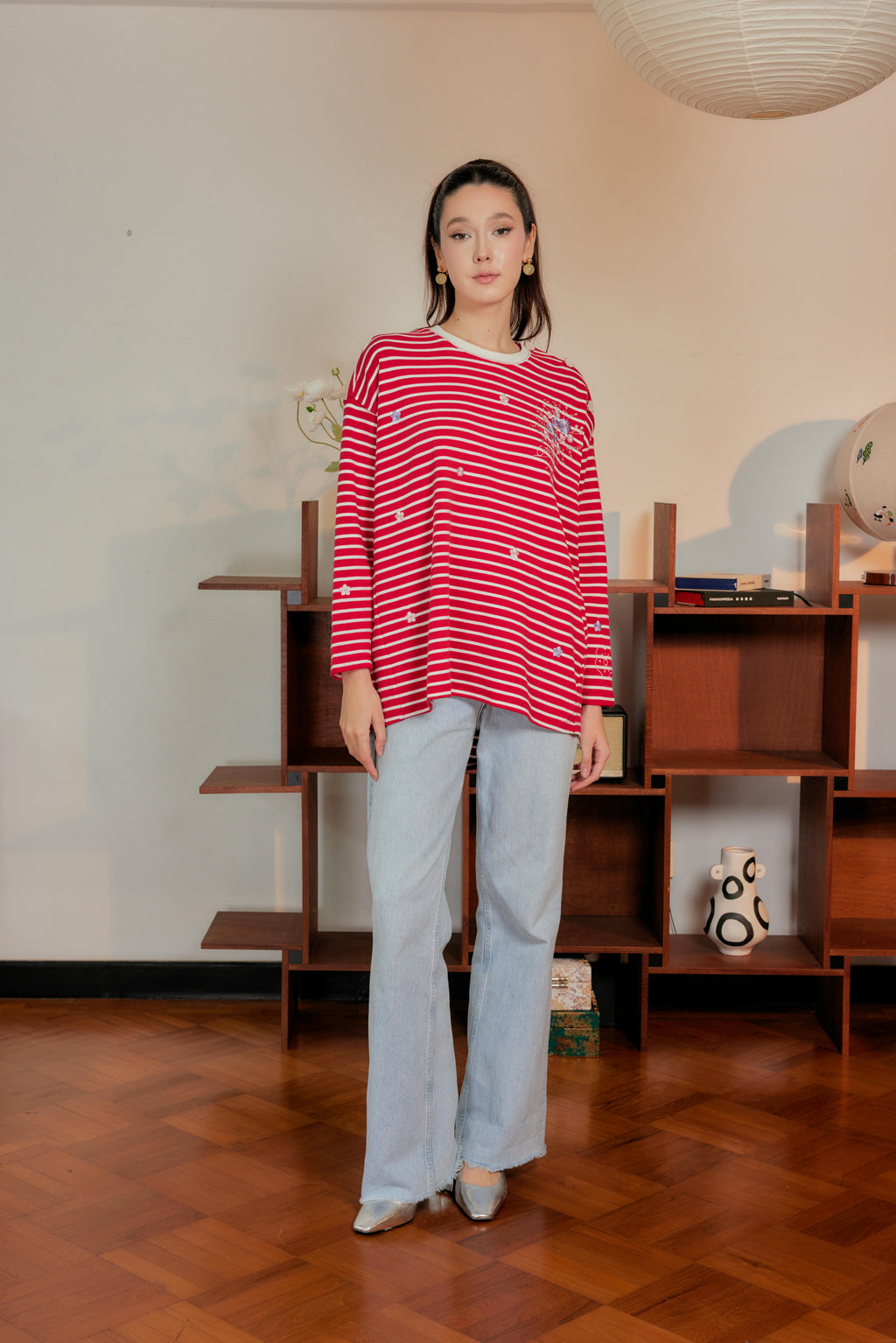 Marinière Striped Embroidered Cotton Tee - mon chéri