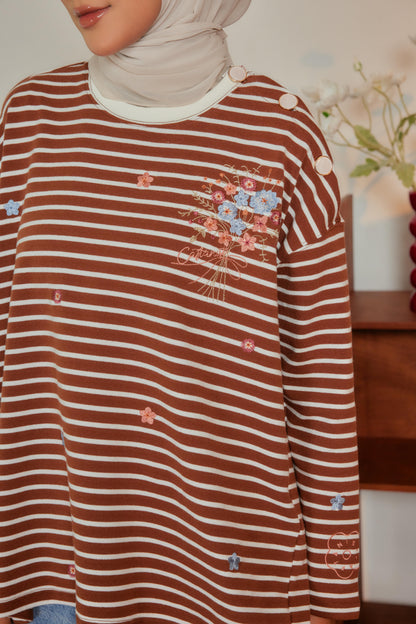 Marinière Striped Embroidered Cotton Tee