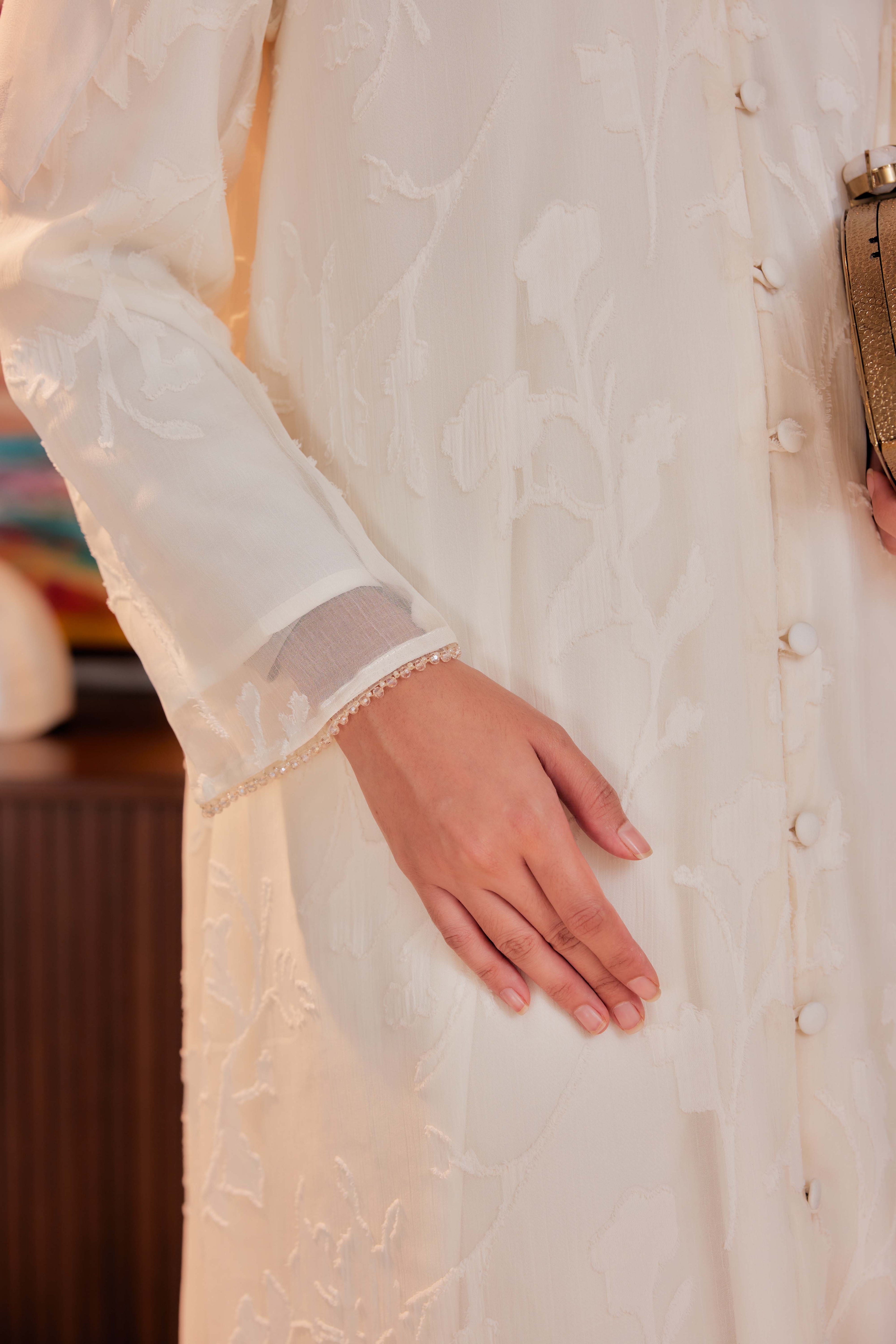 Indah Pelangi Kebarung in Klasik Vanila – The Beaded Edition, Fully Lined