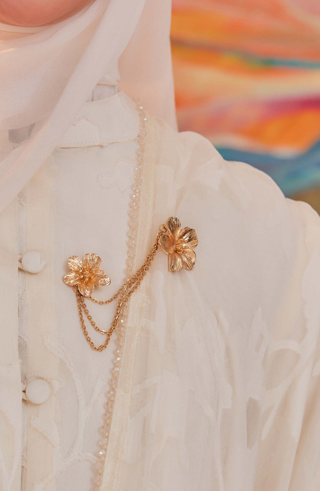 Indah Pelangi Kebarung in Klasik Vanila – The Beaded Edition, Fully Lined