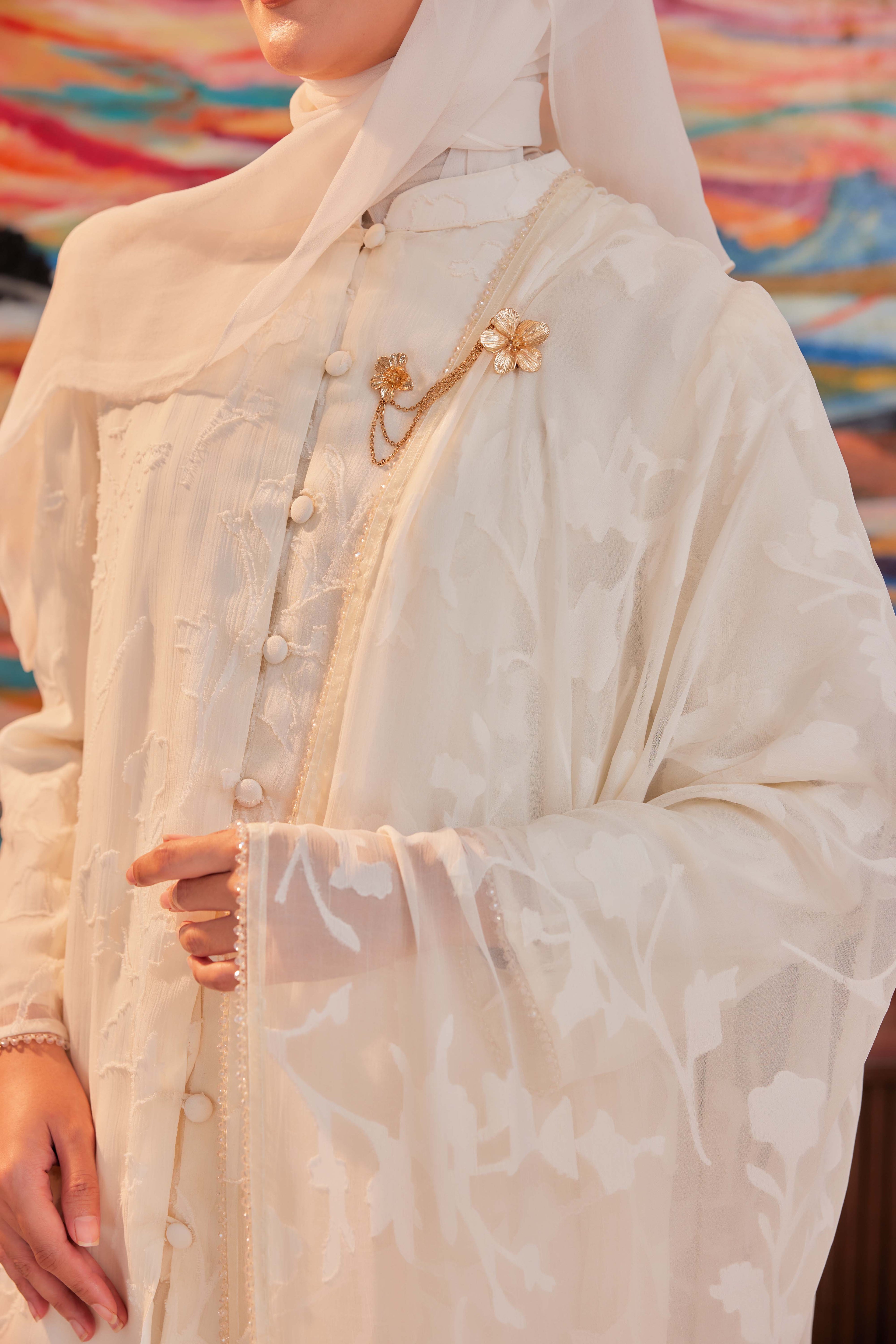 Indah Pelangi Kebarung in Klasik Vanila – The Beaded Edition, Fully Lined