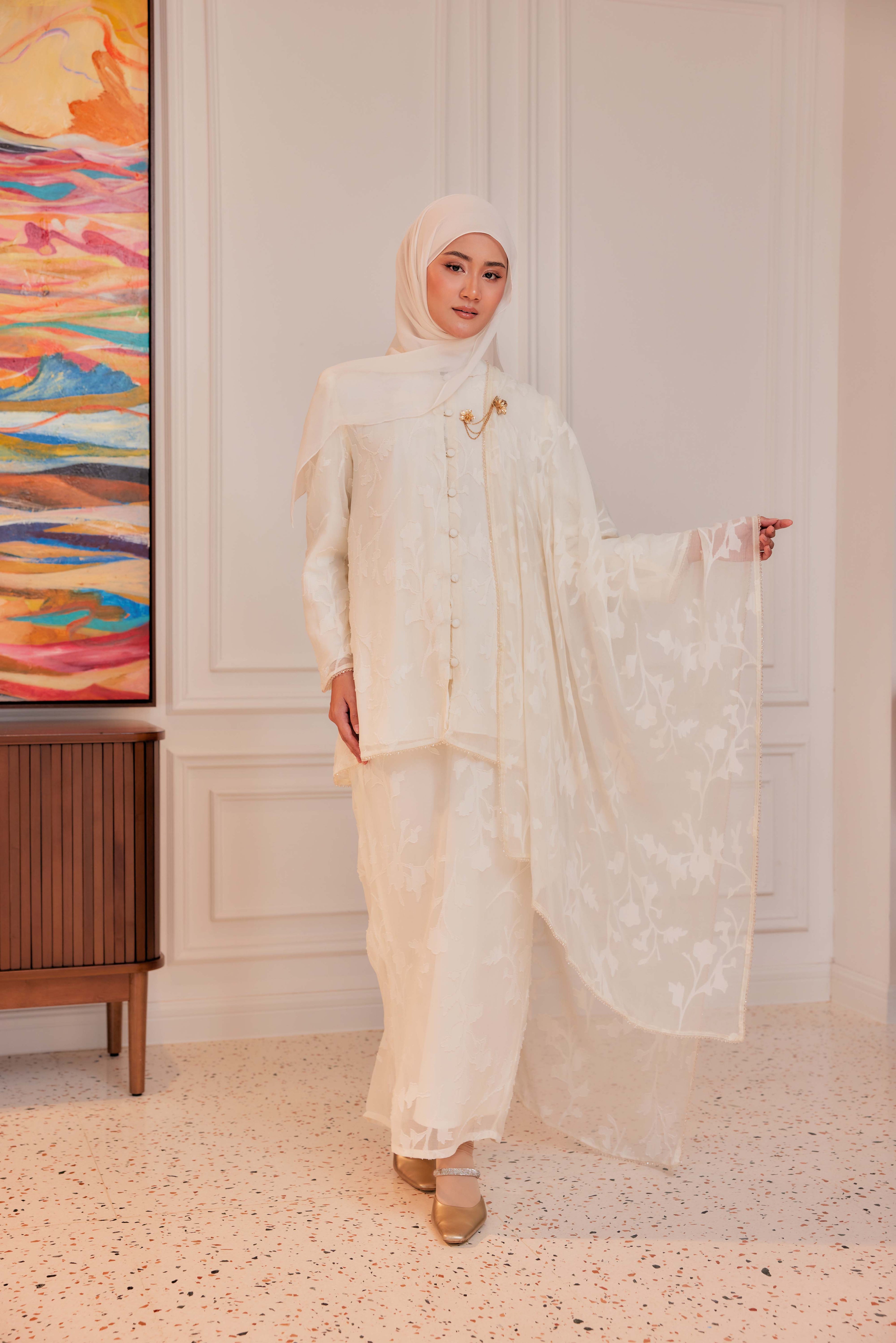 Indah Pelangi Kebarung in Klasik Vanila – The Beaded Edition, Fully Lined