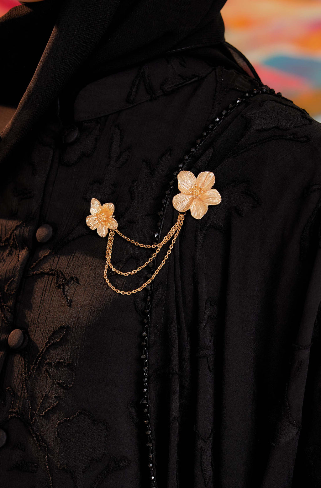 Indah Pelangi Kebarung in Hetam Manis – The Beaded Edition, Fully Lined