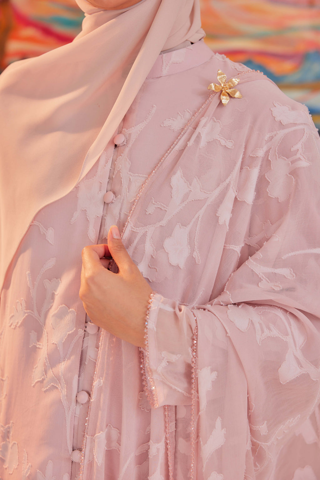 Indah Pelangi Kebarung in Jambu Air – The Beaded Edition, Fully Lined